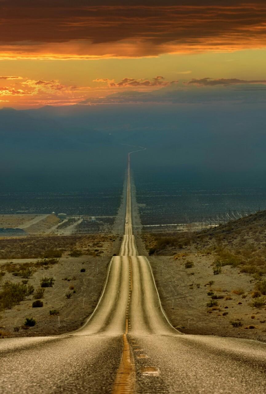 Mix · Long straight Road mobile wallpaper