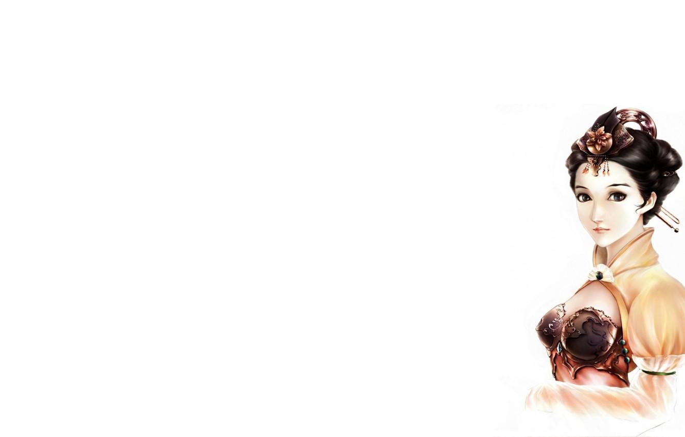 Wallpaper girl, minimalism, anime, art image for desktop