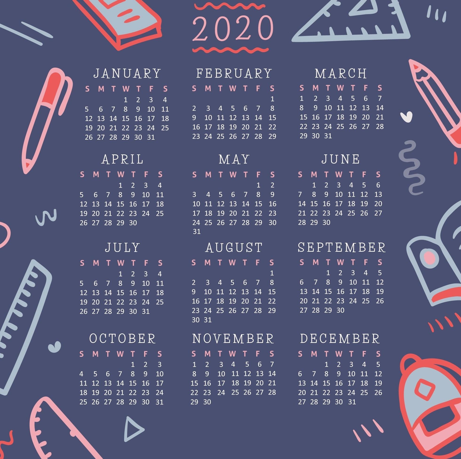 Calendar 2020 Wallpaper