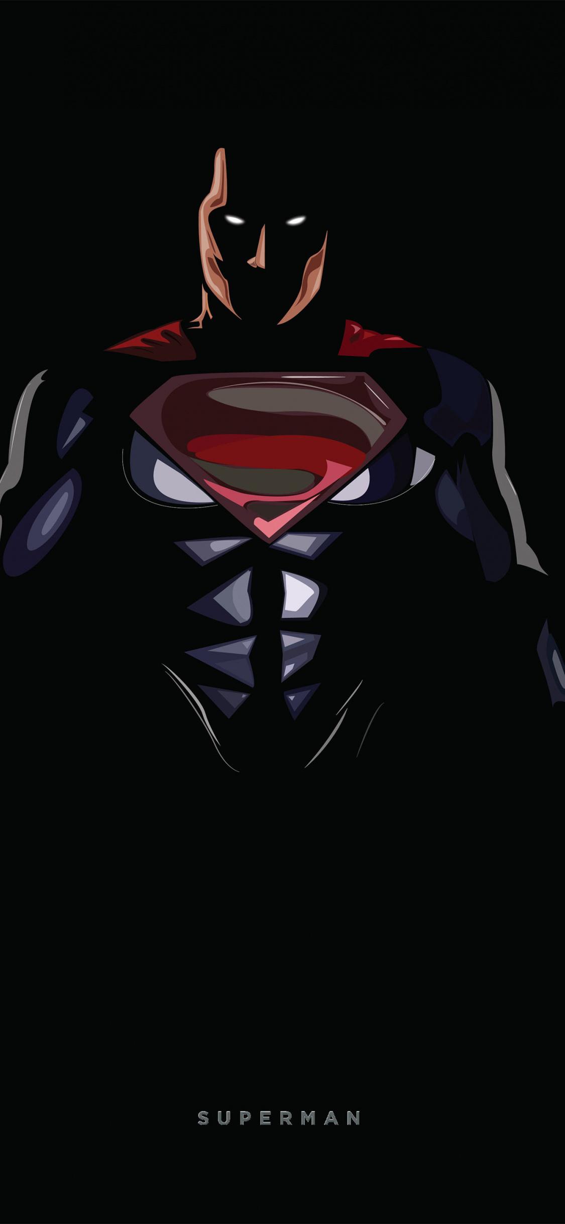 Download 1125x2436 wallpapers superman, dark, minimal, iphone