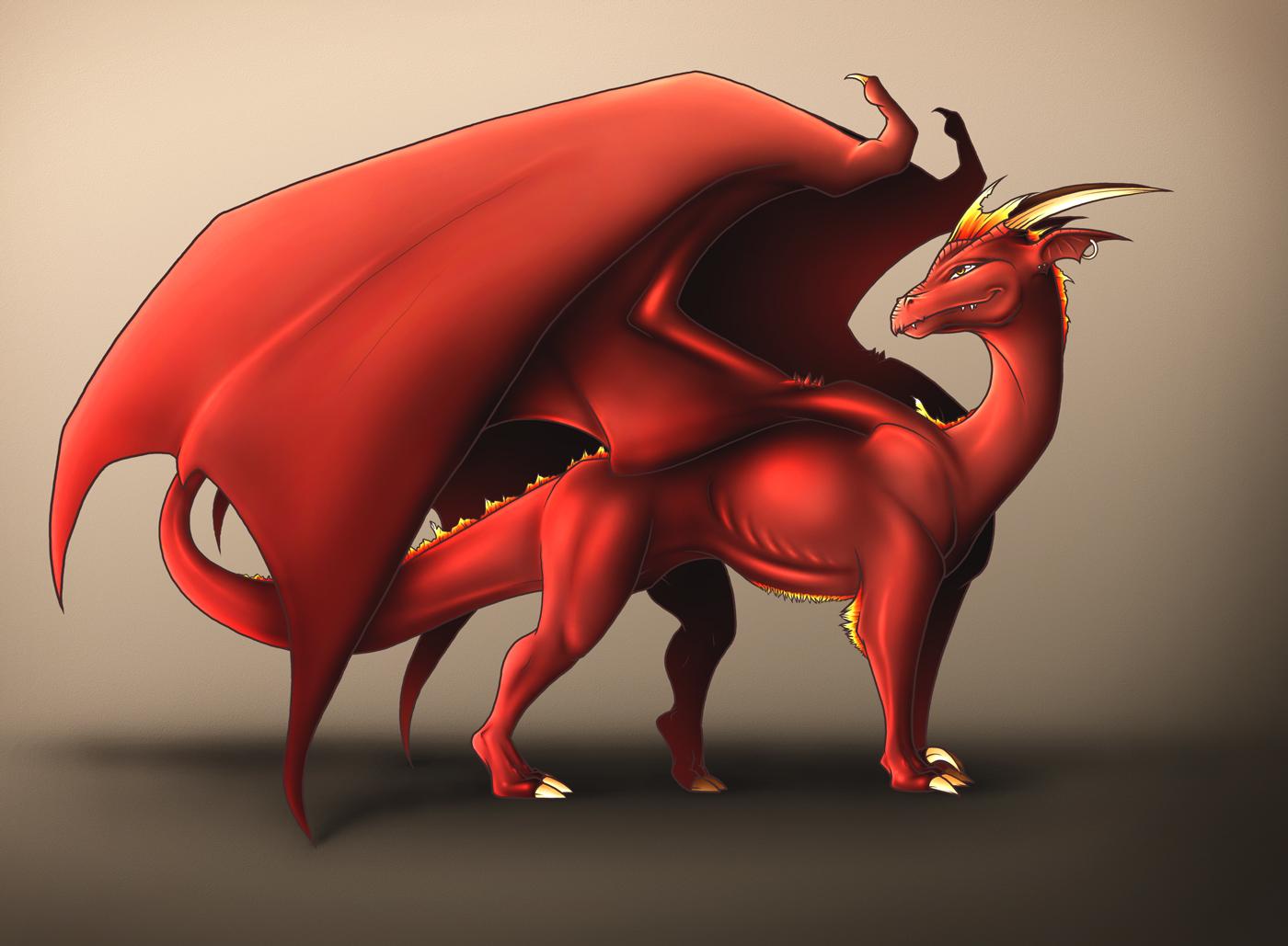 Fire Red Dragon With Wings, Photo, Download Wallpaper