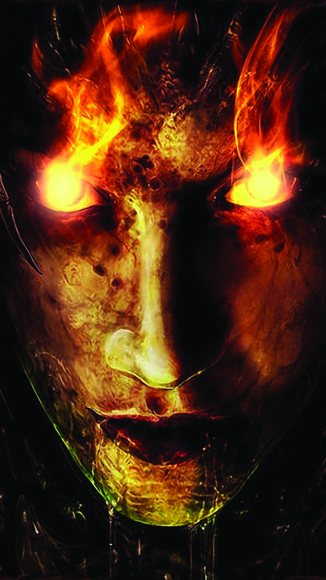 Fire Demon Glowing Eyes Halloween Android Wallpaper free download