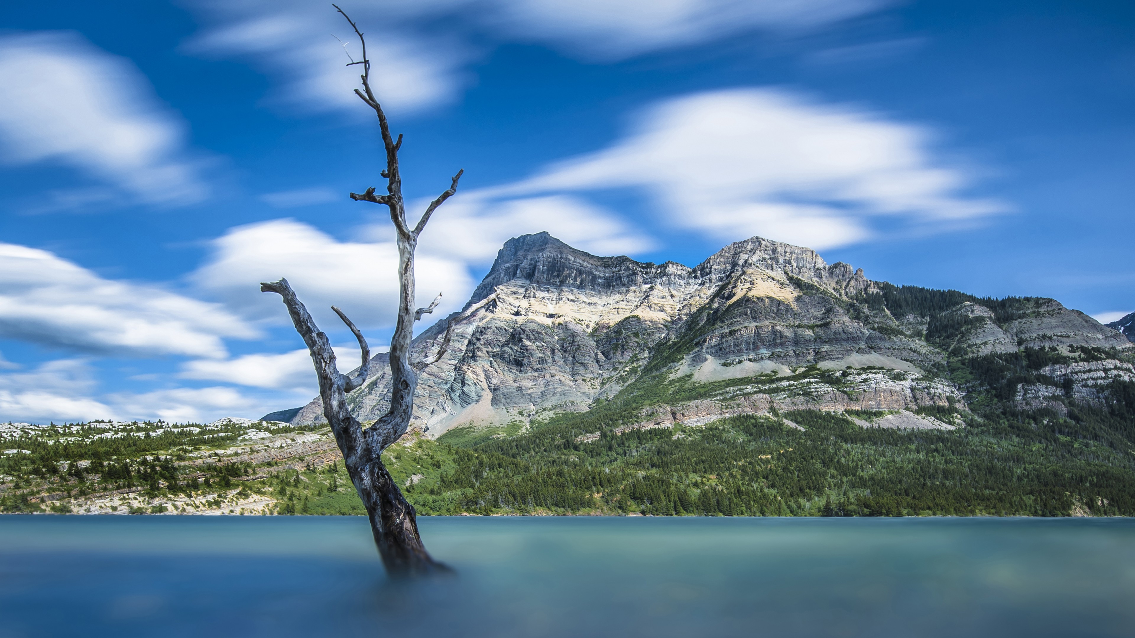 Wallpaper Waterton Lake, Mountain lake, Canada, 4K, Nature