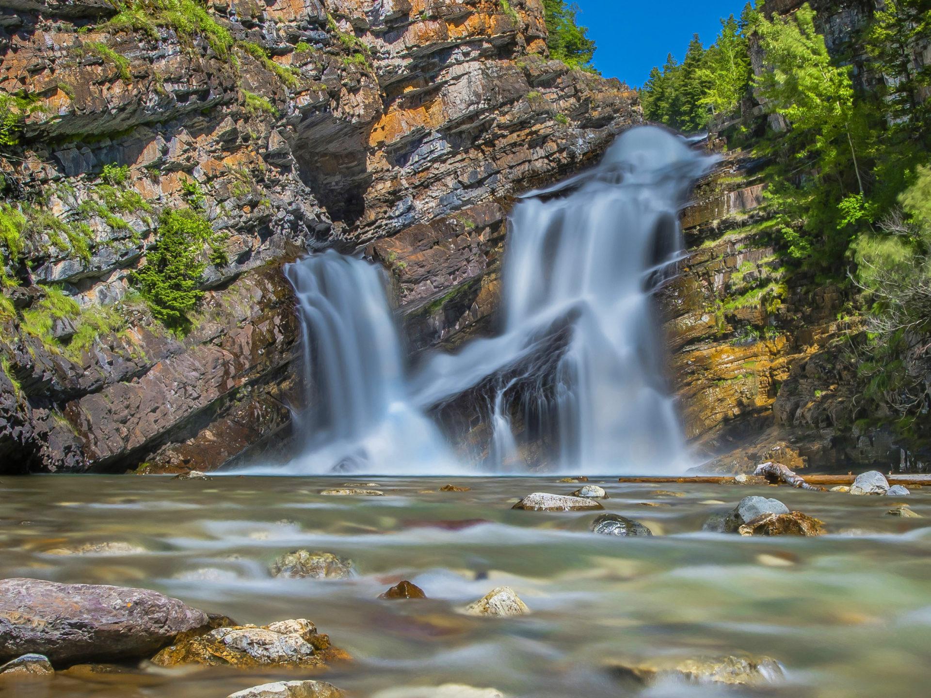 Cameron Falls In Waterton Lakes National Park Alberta Canada