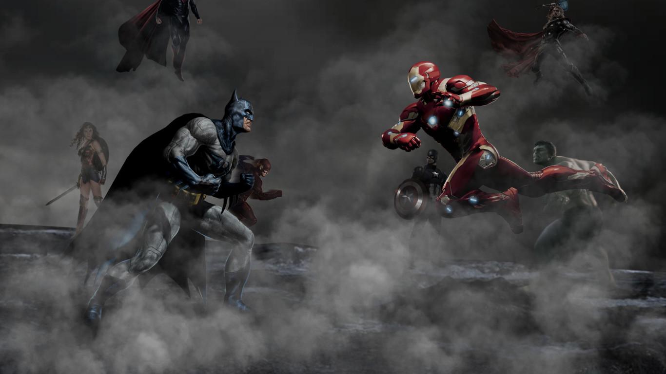 Justice League Vs The Avengers 1366x768 Resolution