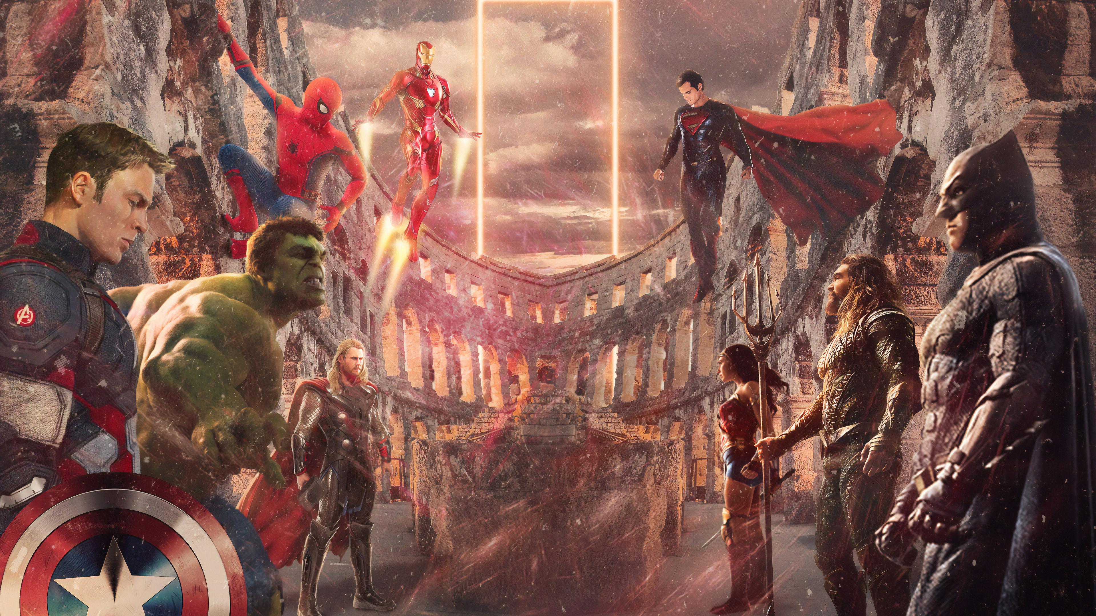 Wallpaper 4k Avengers Vs Justice League 4k Wallpaper