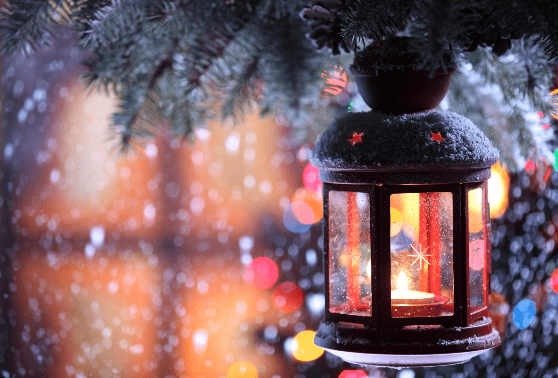 Holiday Christmas Christmas Ornaments Snow Blur Lantern Cold