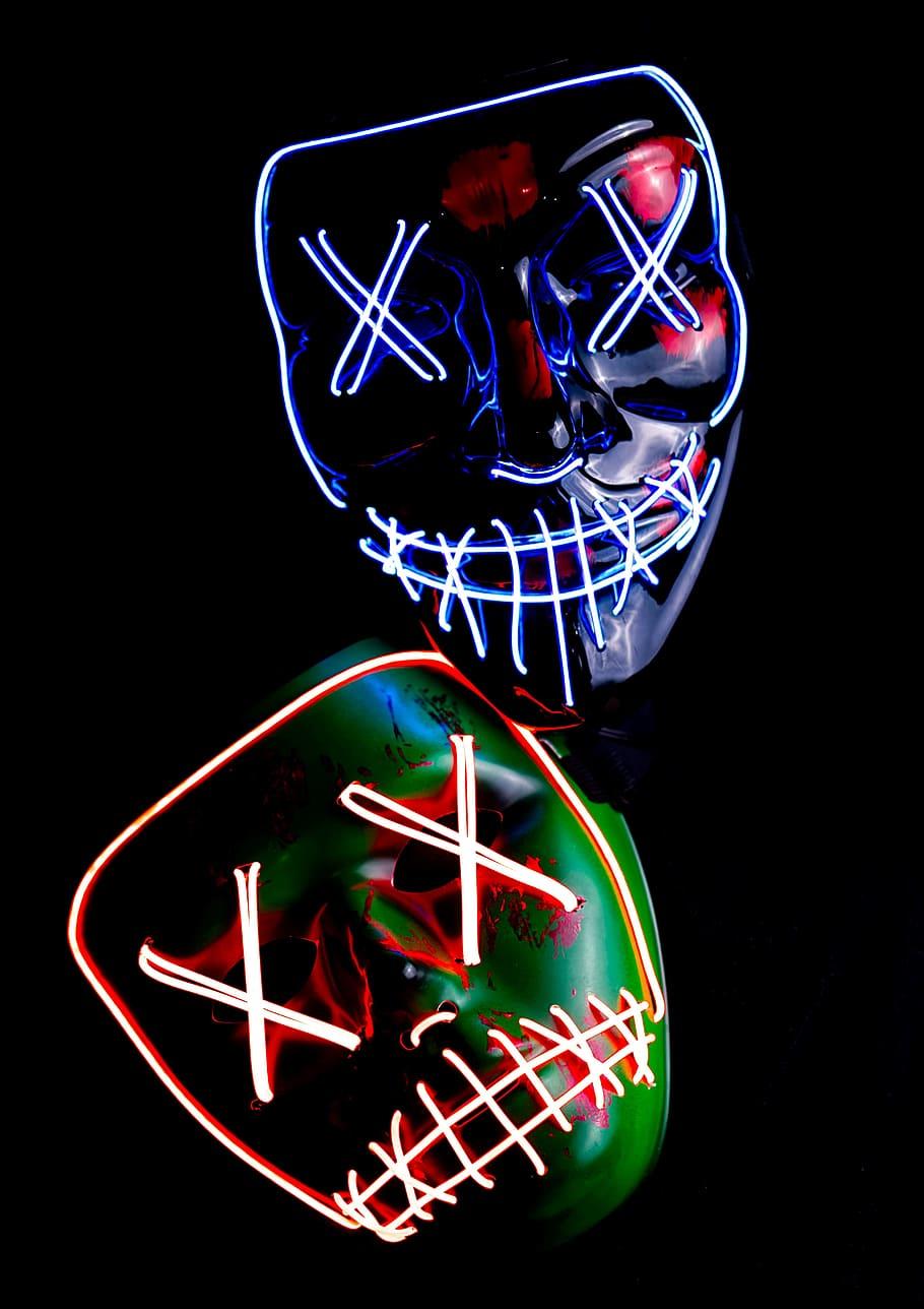 HD wallpaper: mask, purge, creepy, bright, anonymous, masquerade, darkness
