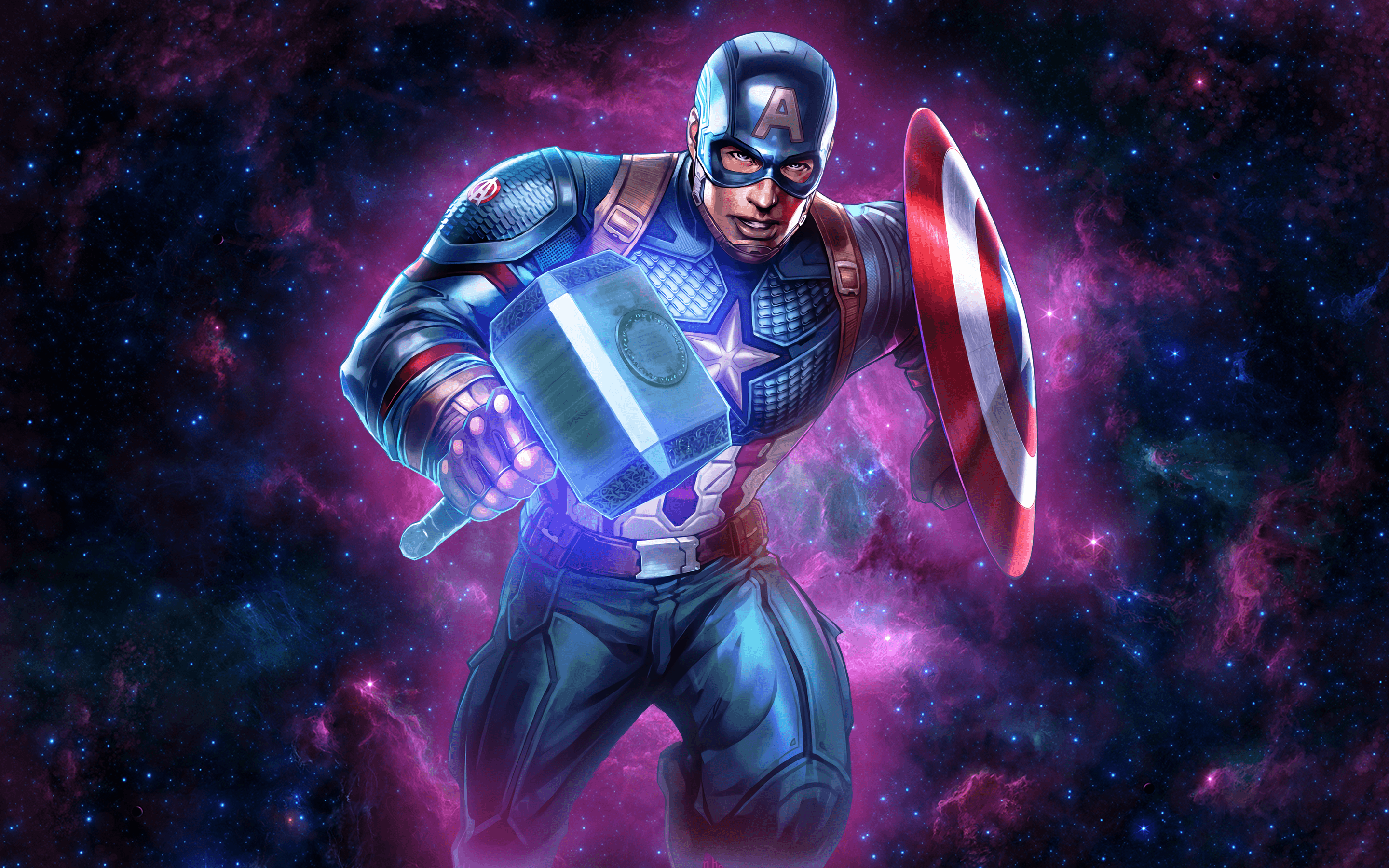 Captain America Mjolnir Desktop Wallpaper 2880x1800: marvelstudios