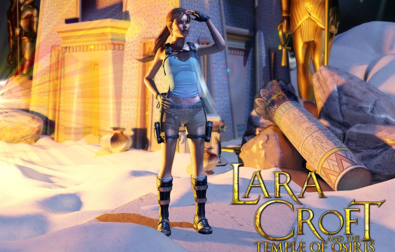 Wallpaper sand, girl, shorts, lara croft, tomb raider