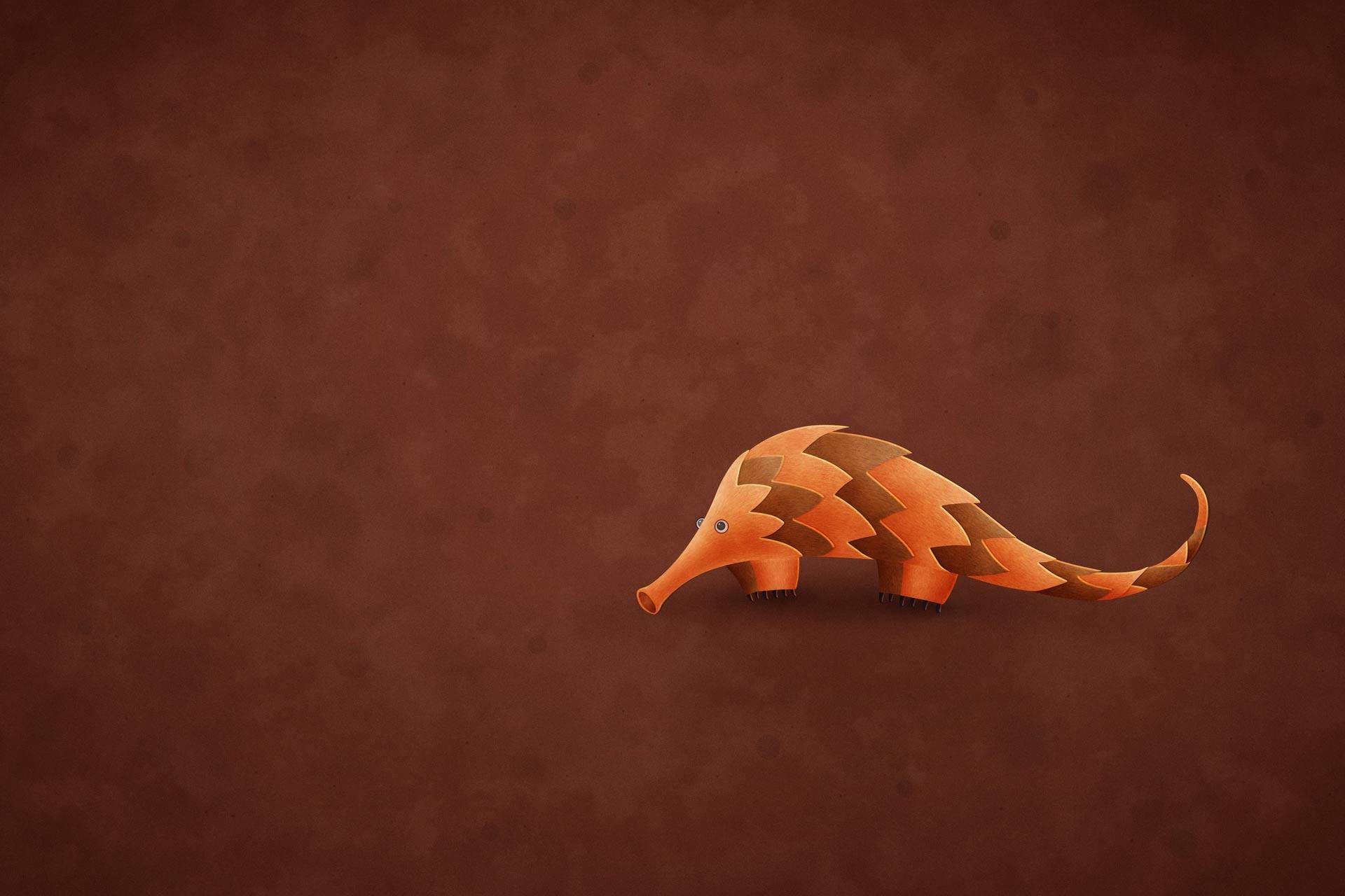 Orange armadillo illustration, Ubuntu HD wallpaper