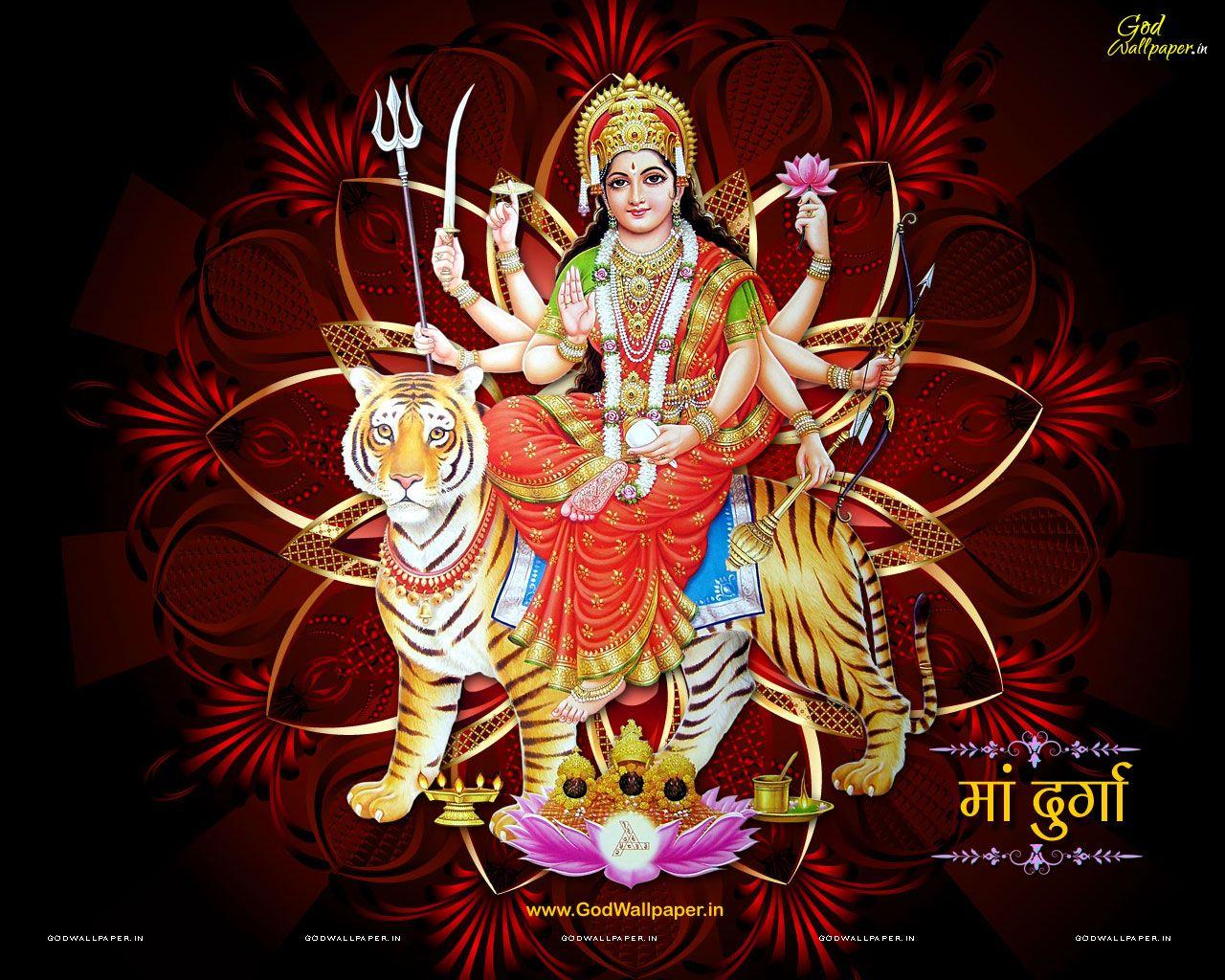 Happy navratri greeting card design navdurga Vector Image