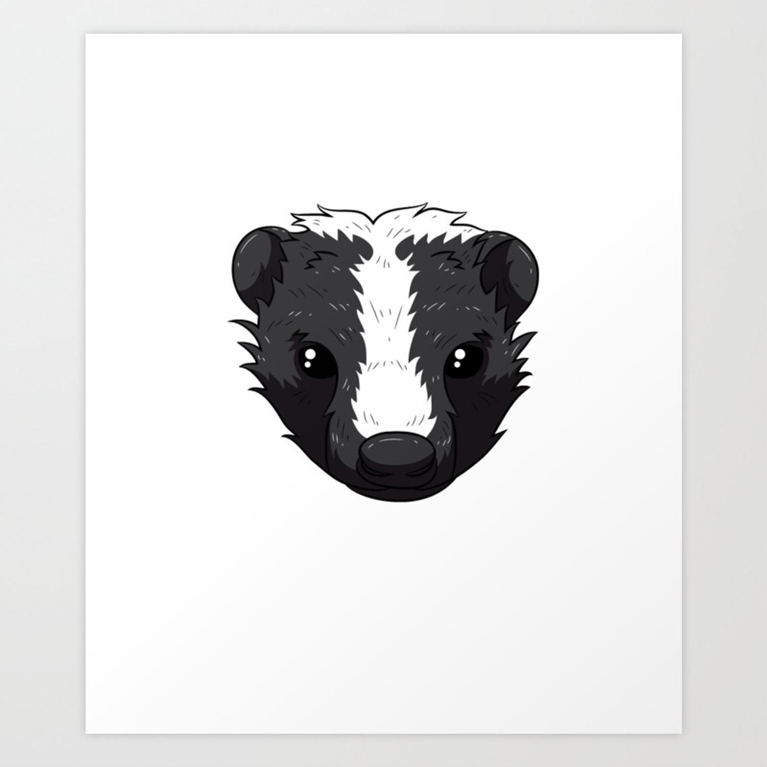 Save the Fart Squirrel Skunk Skunks Funny Stinky Badger Art Print