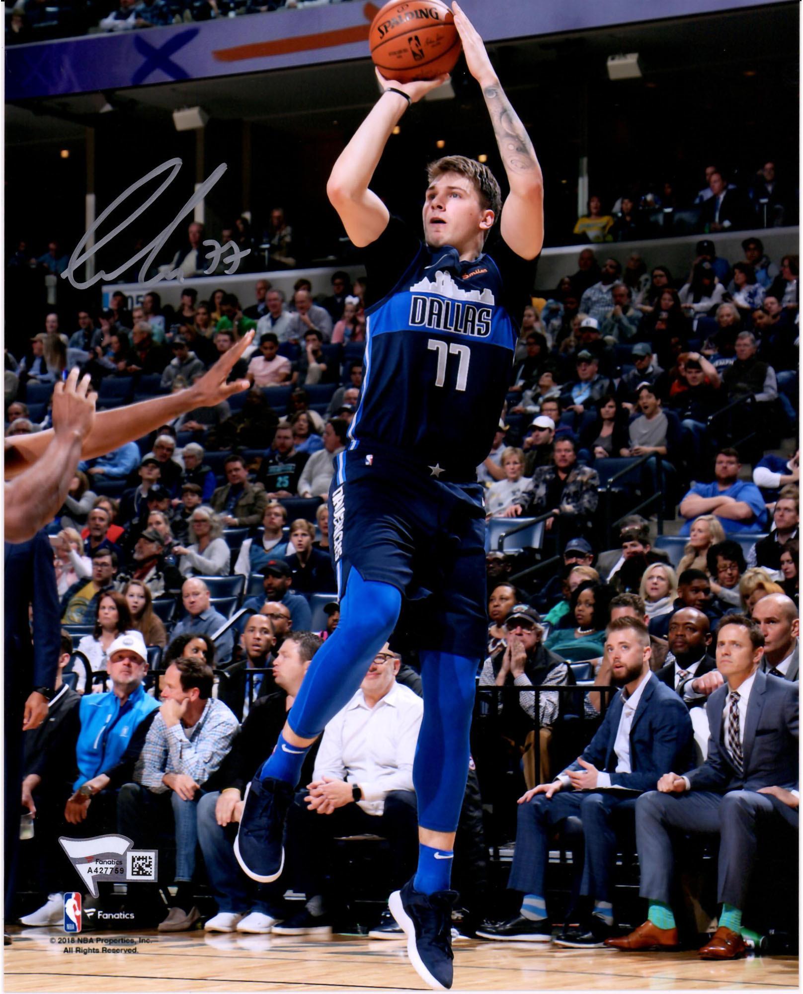 Luka Doncic Dallas Mavericks Autographed 8 x 10 Fade Away Photograph Authentic Certified