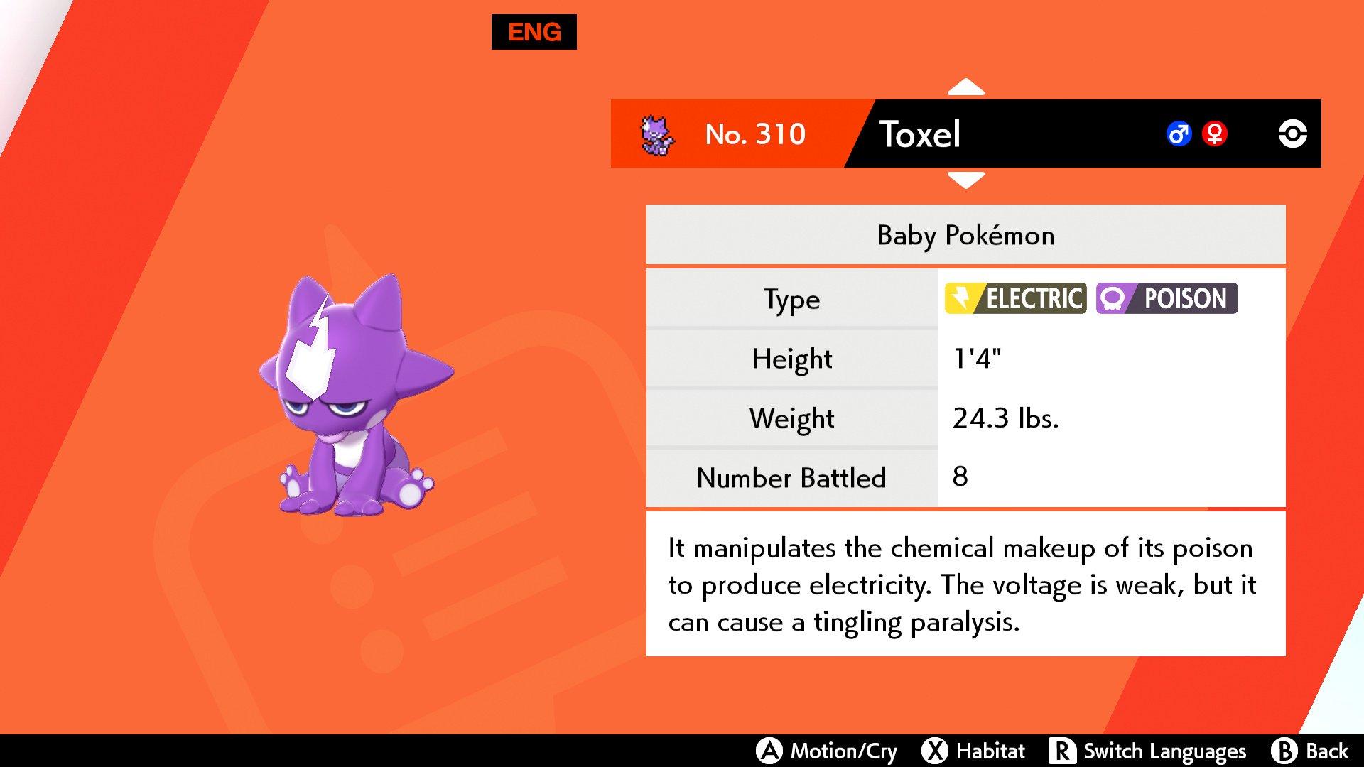 Pokémon Sword And Shield's Toxel: How To Find And Evolve