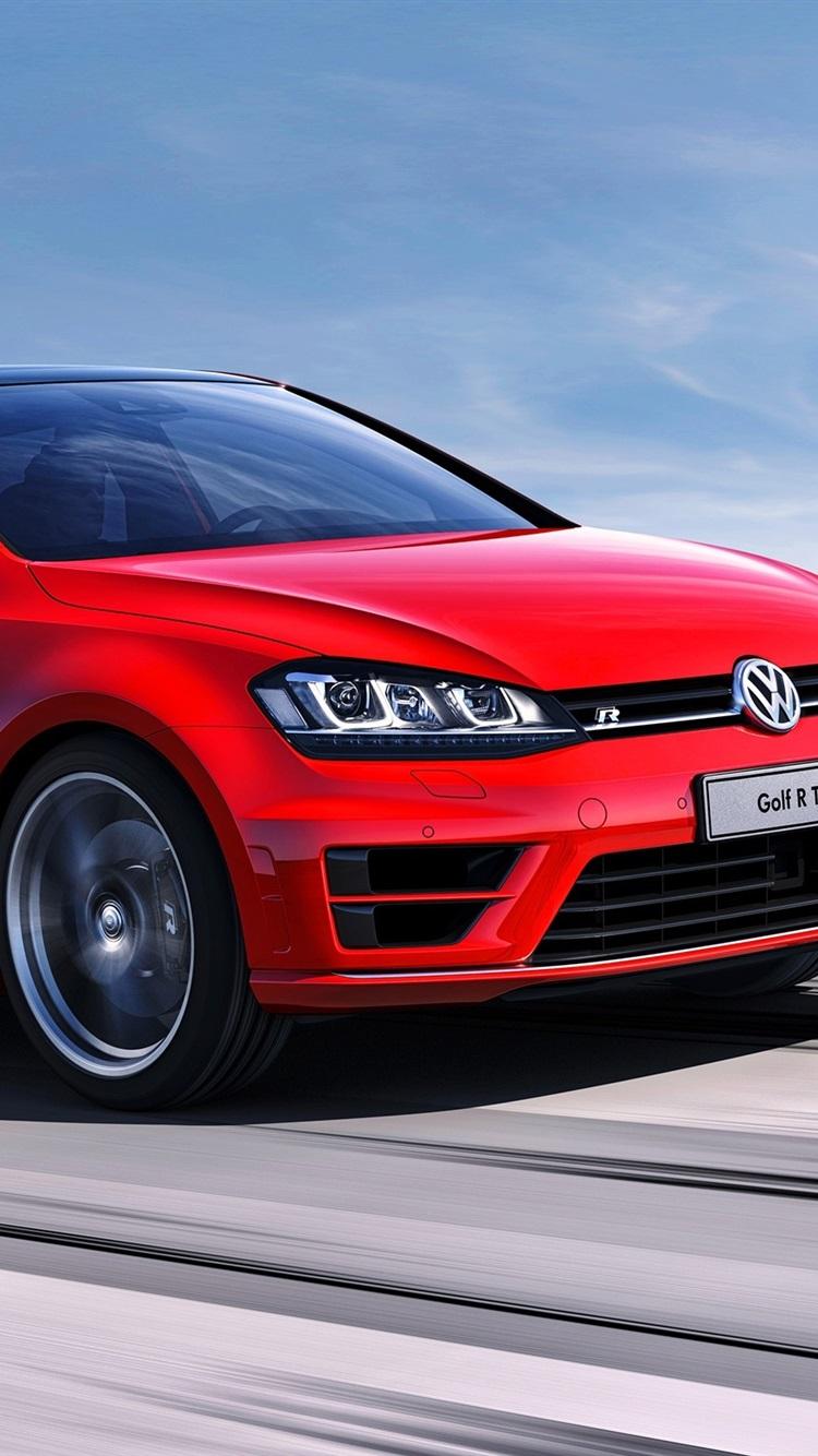 Volkswagen Golf R Concept Red Car Speed 750x1334 IPhone 8 7 6 6S