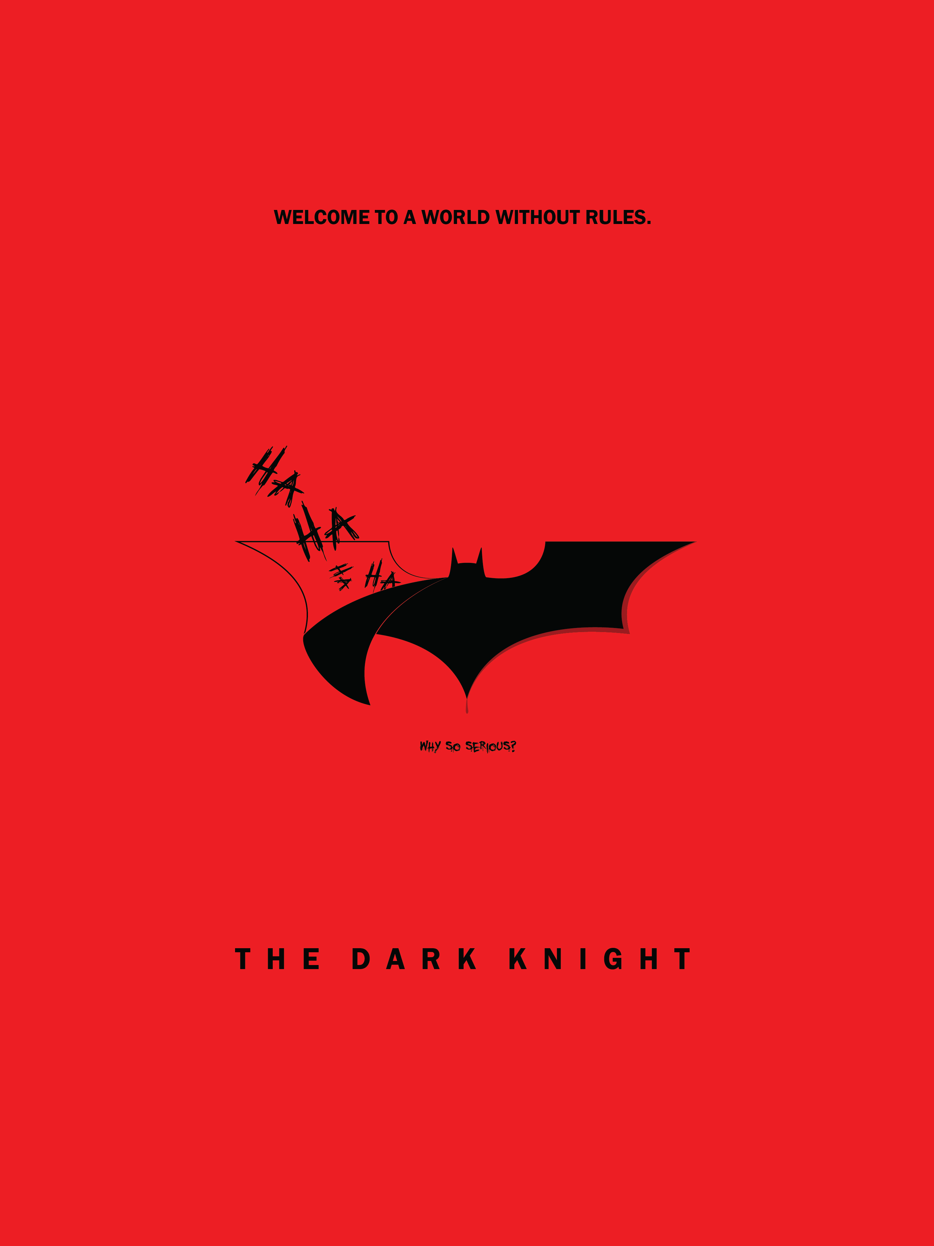 Wallpaper The Dark Knight, Why So Serious?, Minimal, Red, HD