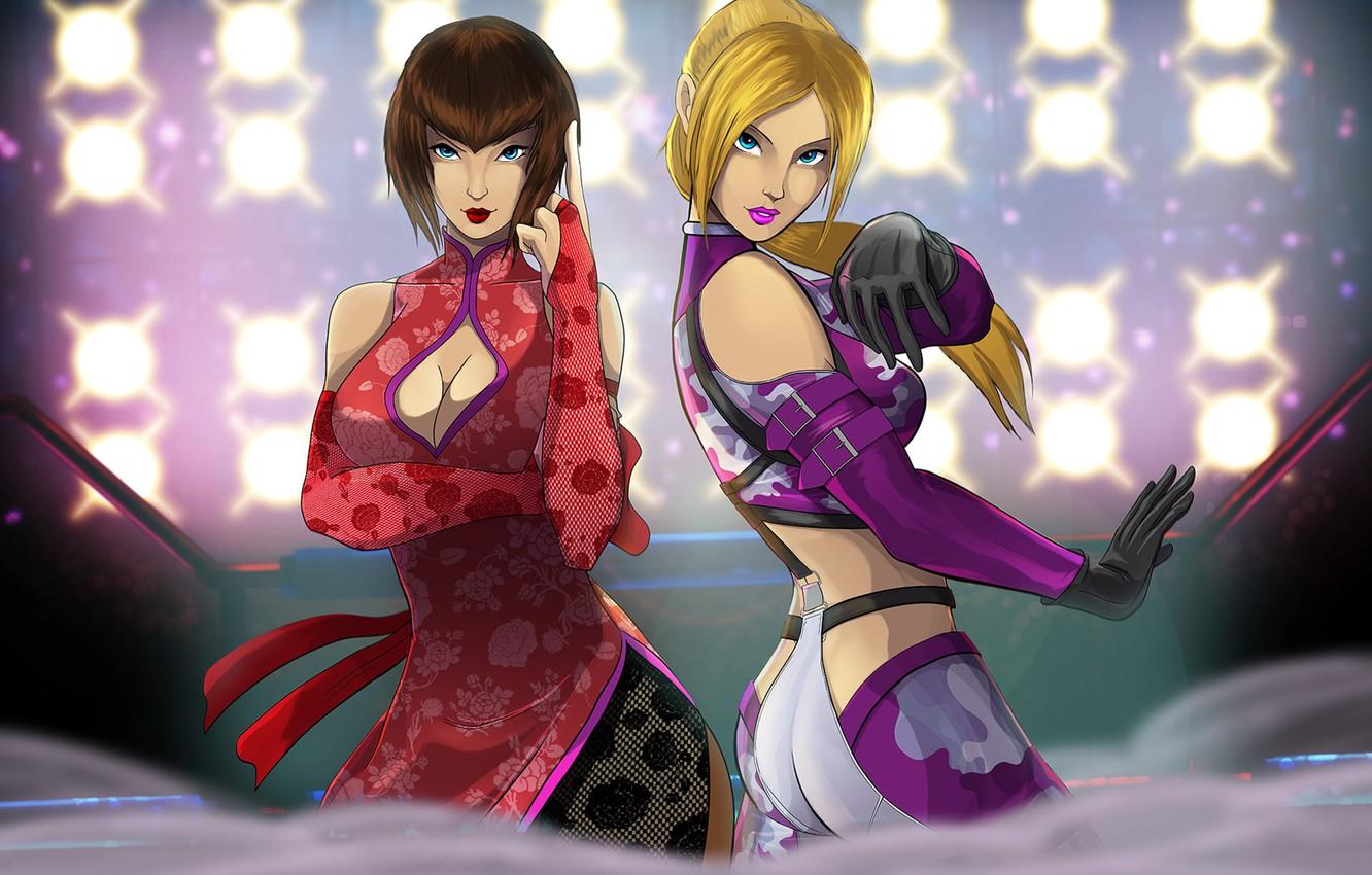 Wallpaper chest, girls, dress, costume, fighter, namco, tekken, nina williams, anna williams image for desktop, section сэйнэн