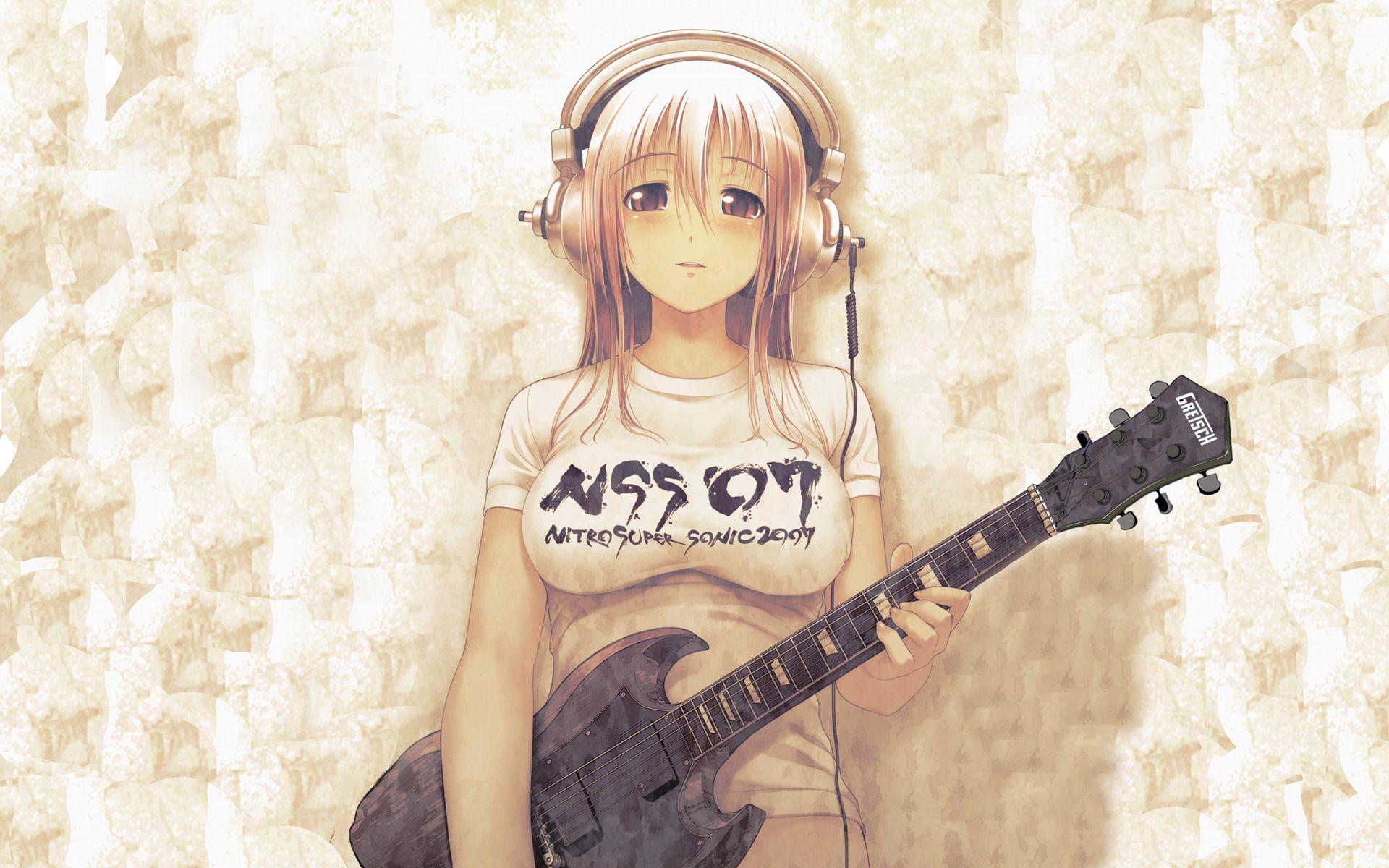 Blonde Cartoon Girl Guitar. Android wallpaper anime, HD