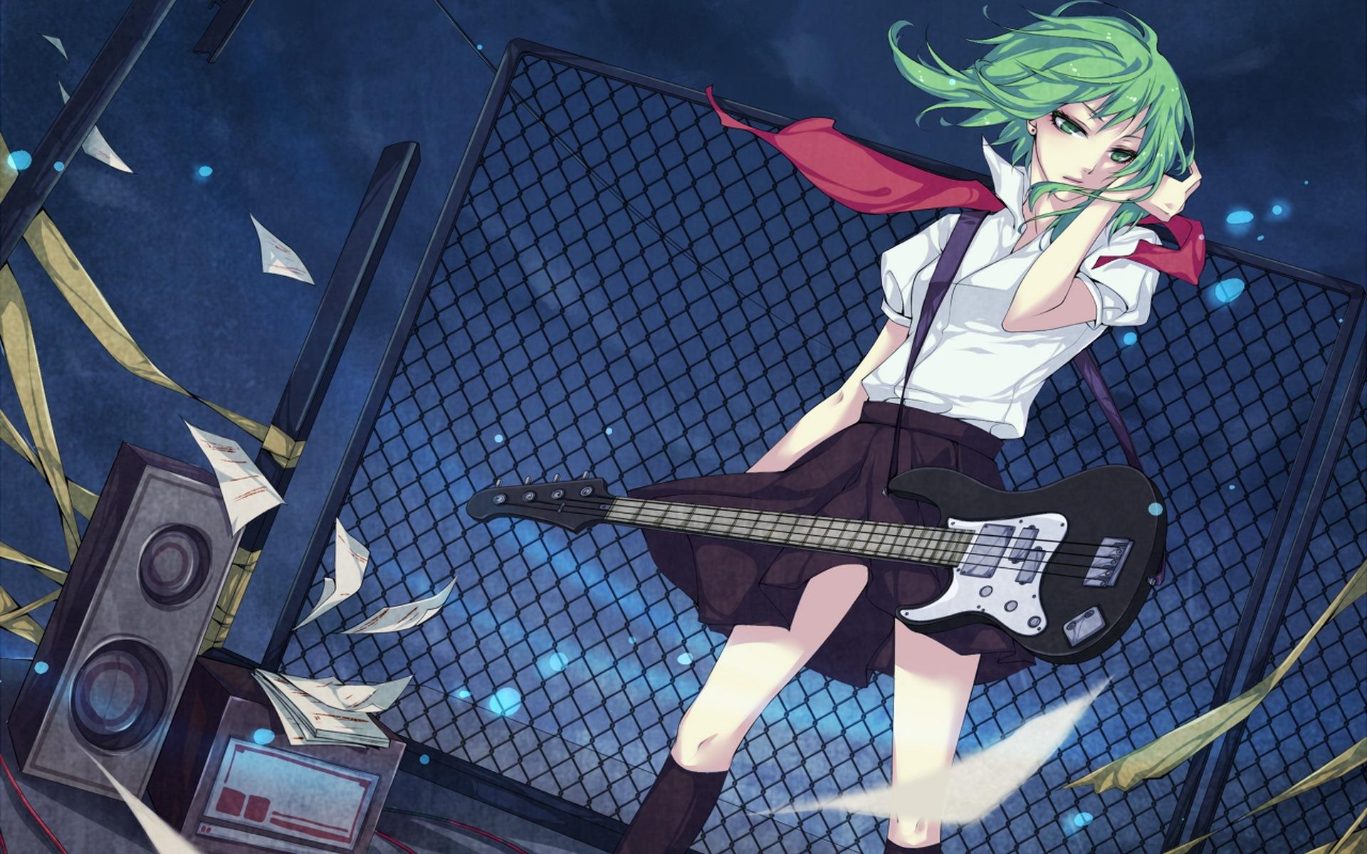 Music guitar anime girl HD wallpaper