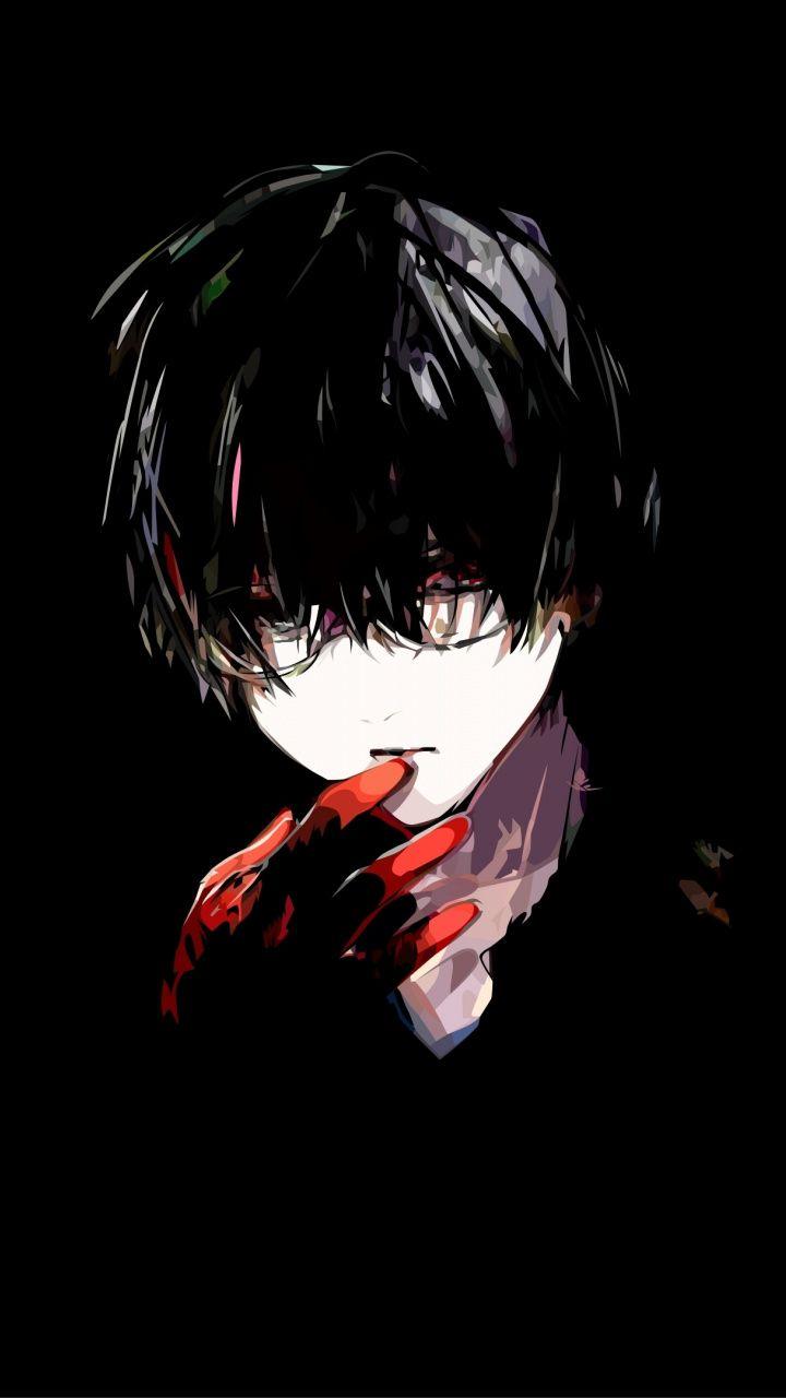 Download Intense and thoughtful dark anime boy Wallpaper