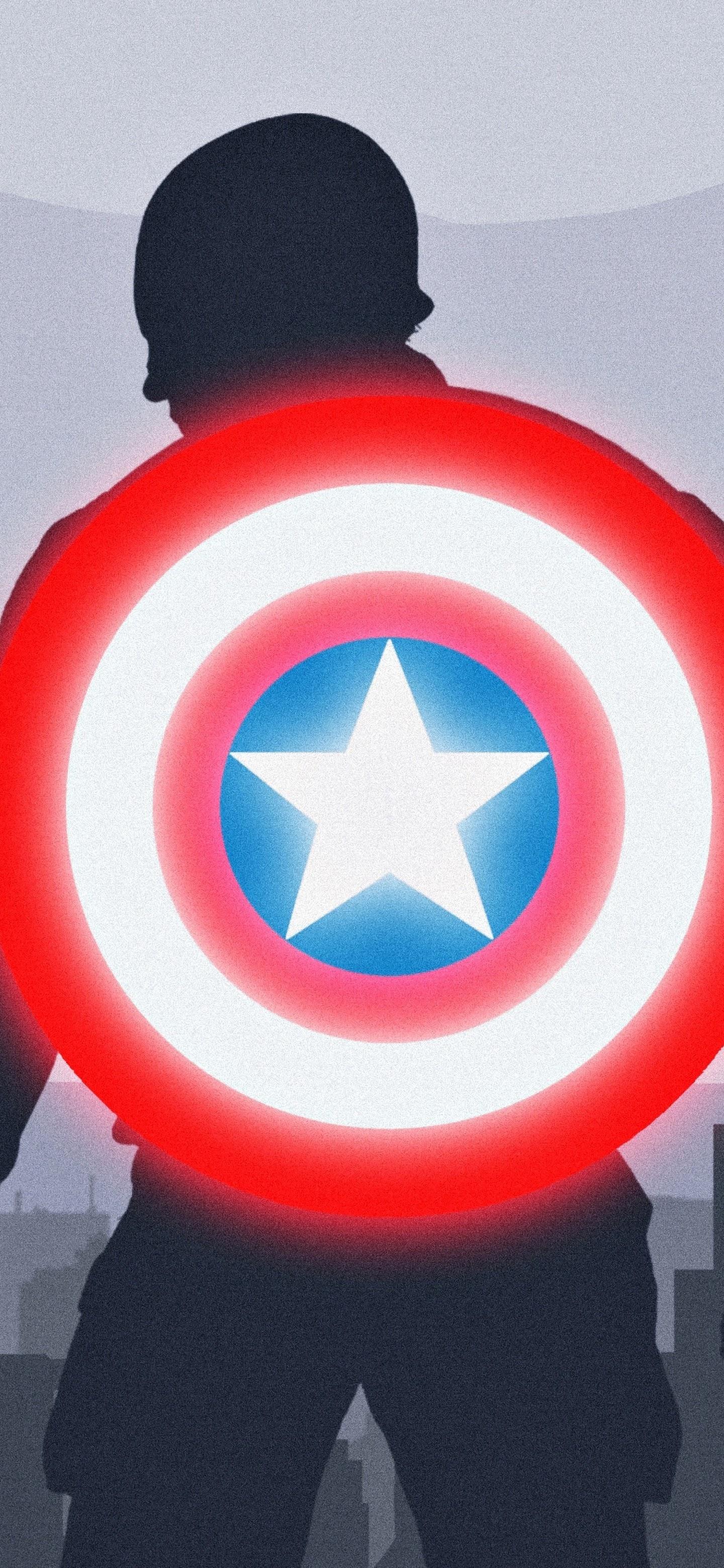 Captain America Shield Minimalist 4K Wallpapers