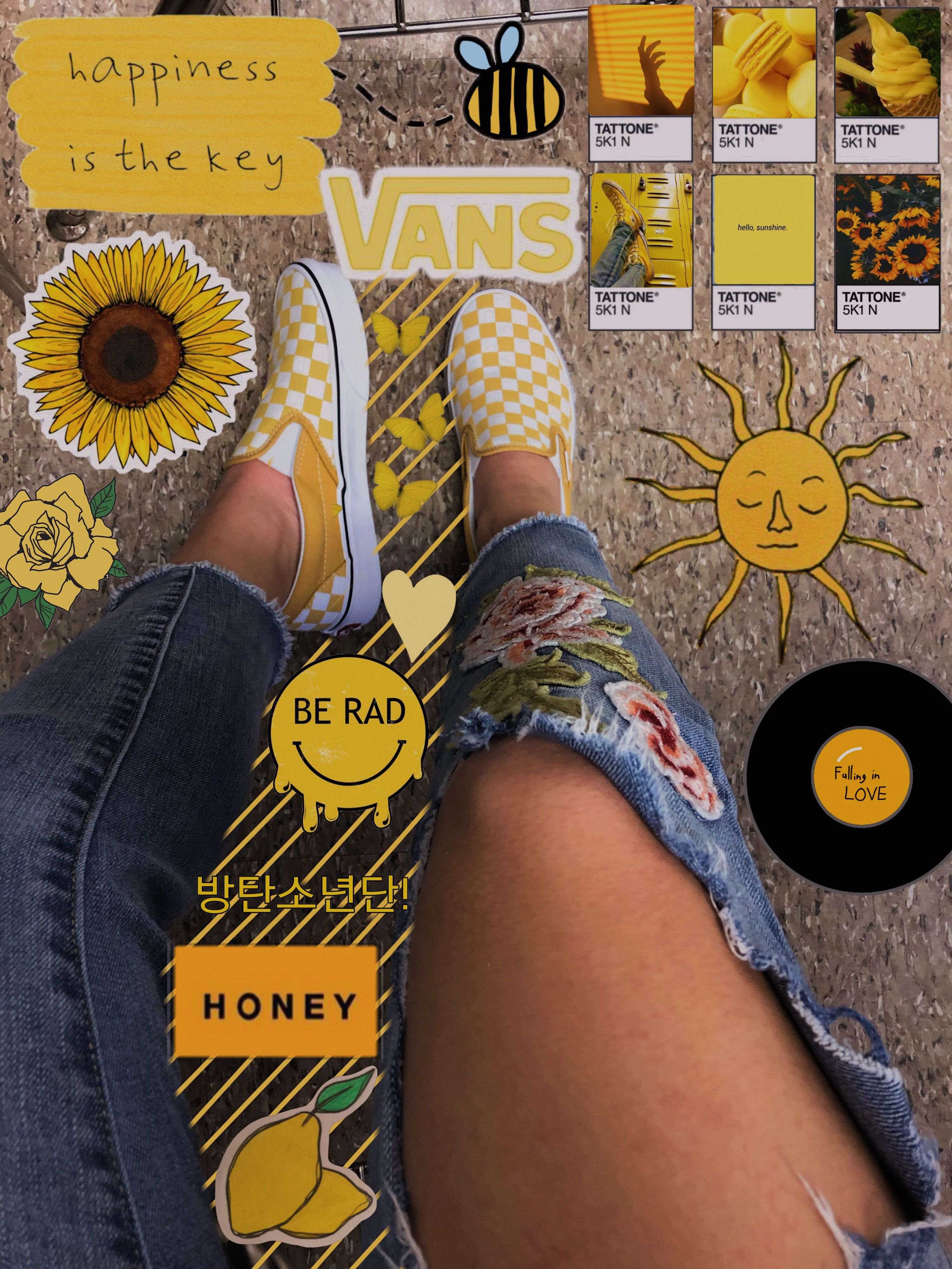 yellow checkered vans