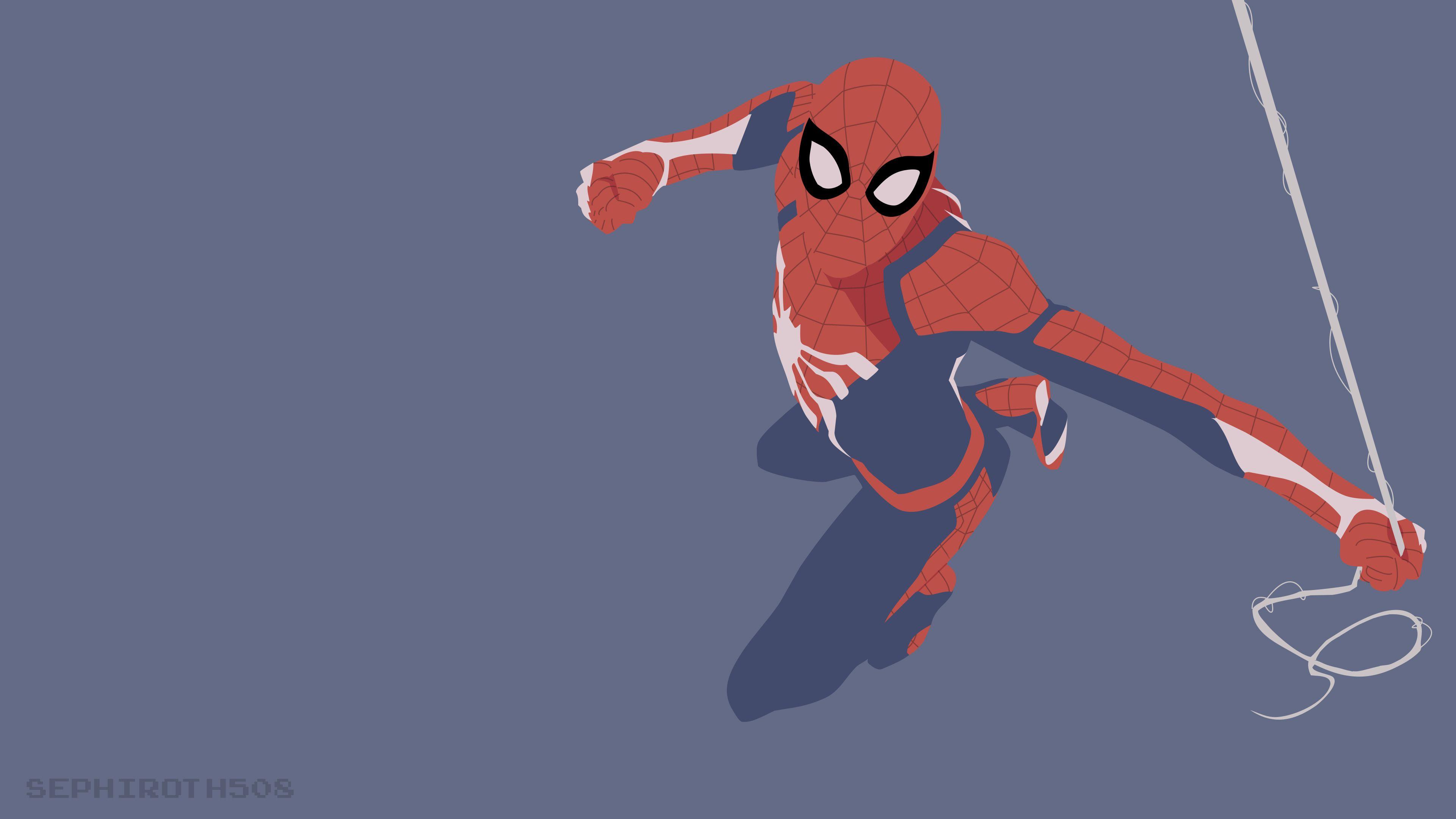 SpiderMan PS4 Minimalist superheroes wallpaper, spiderman