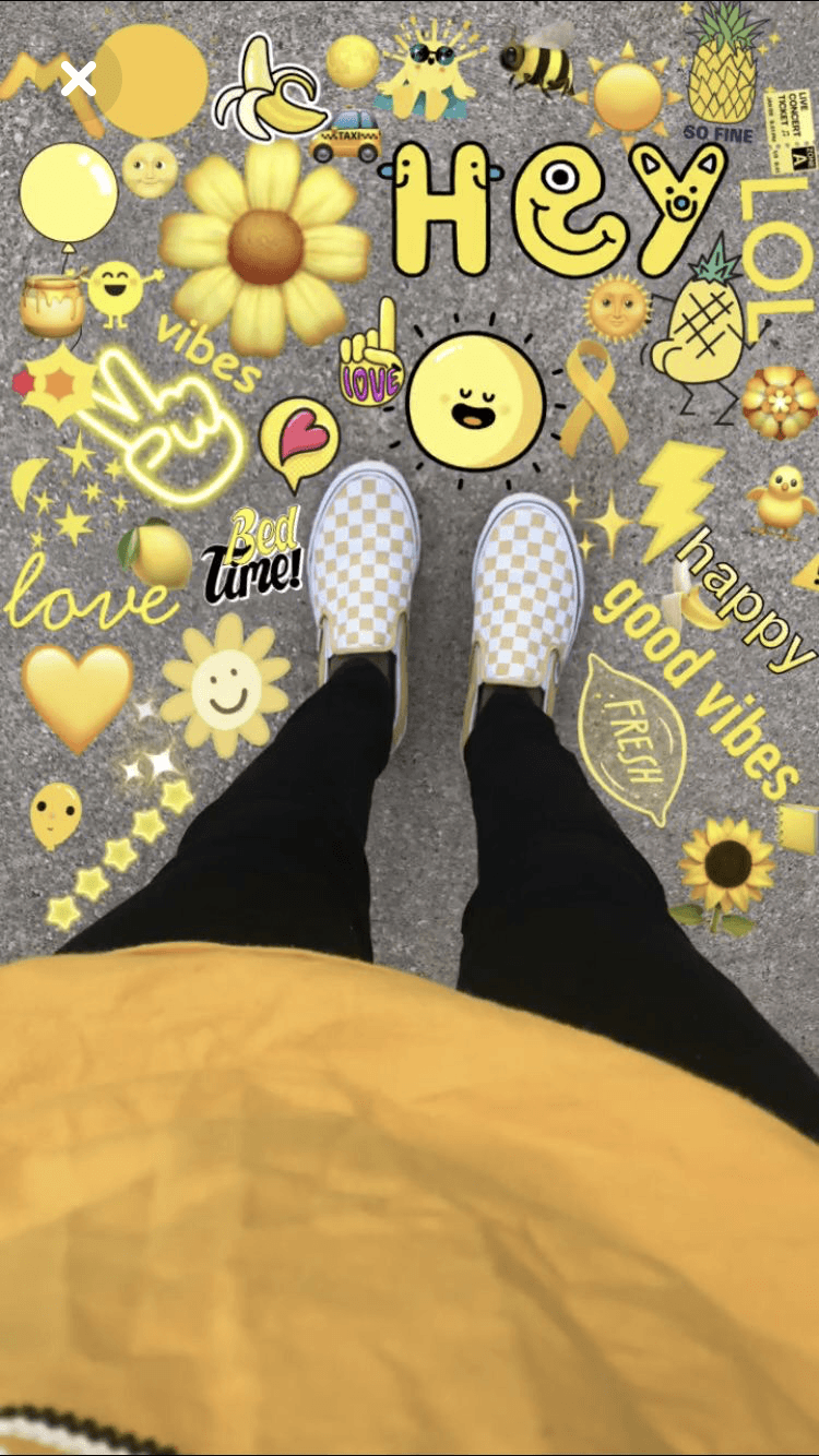 Just something cute. Yellow vans, Emoji