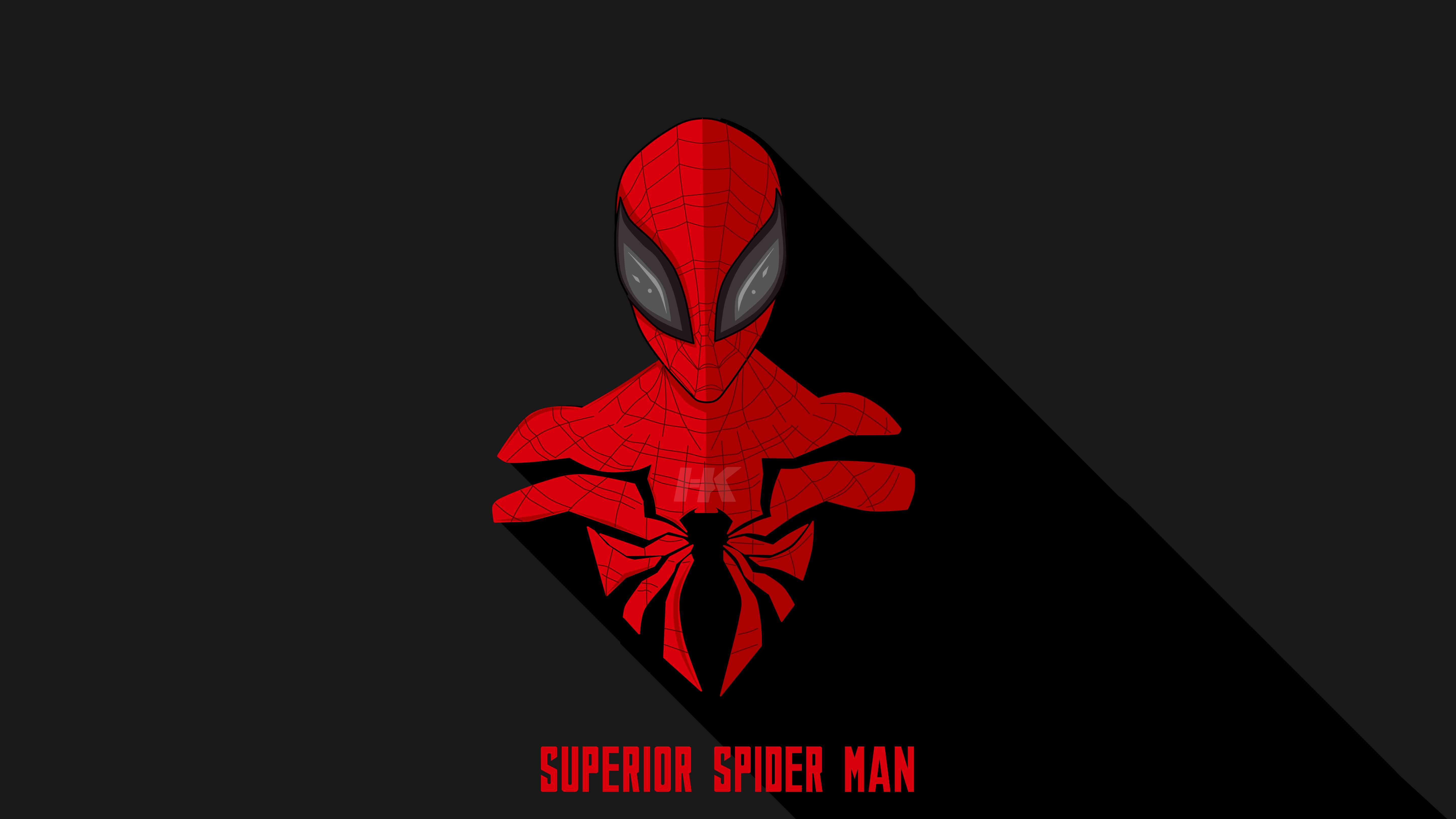 Wallpaper Superior Spider Man, Minimal, Dark Background