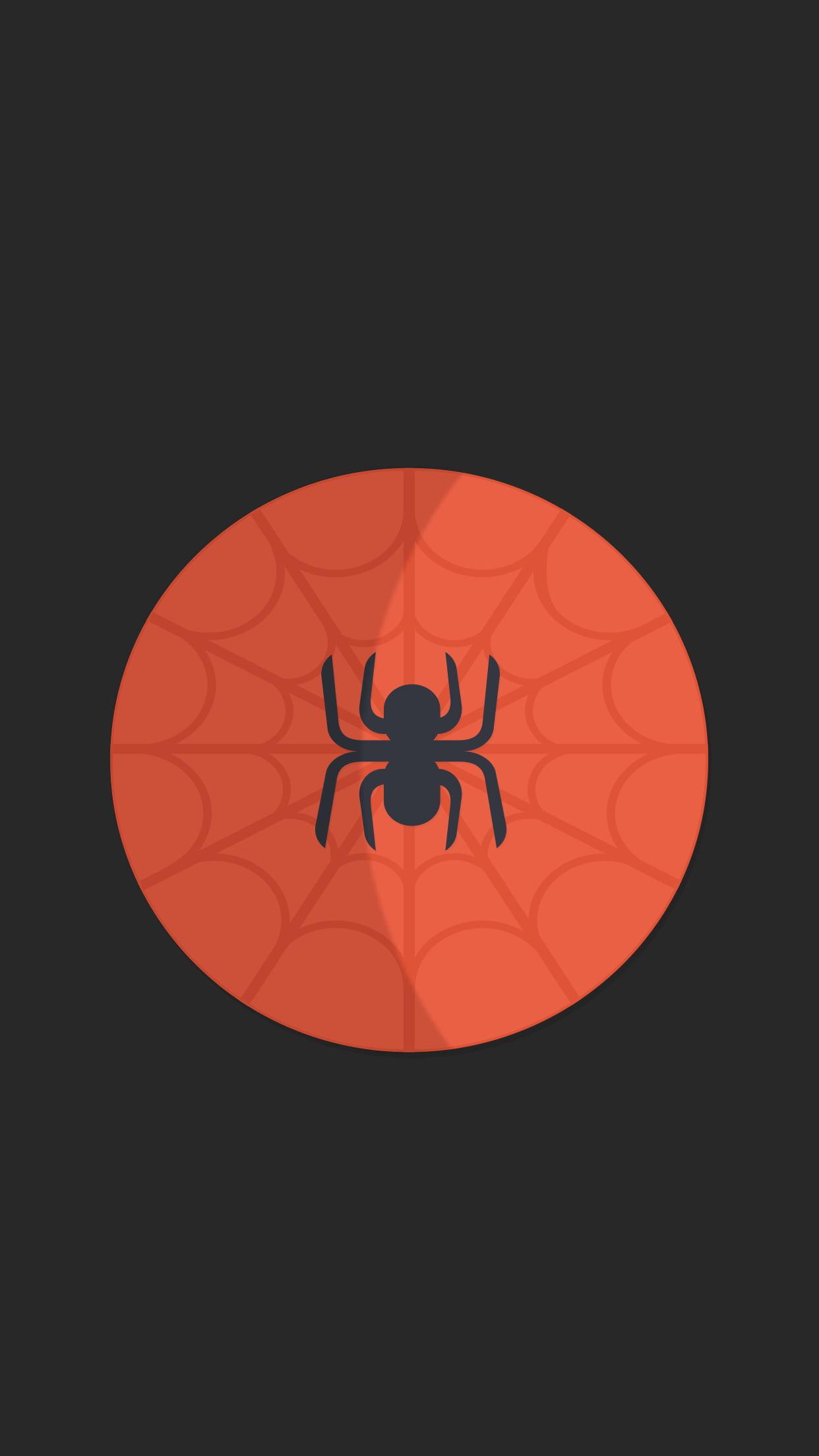 Black Spider Logo, Superhero, Spider Man, Minimalism HD