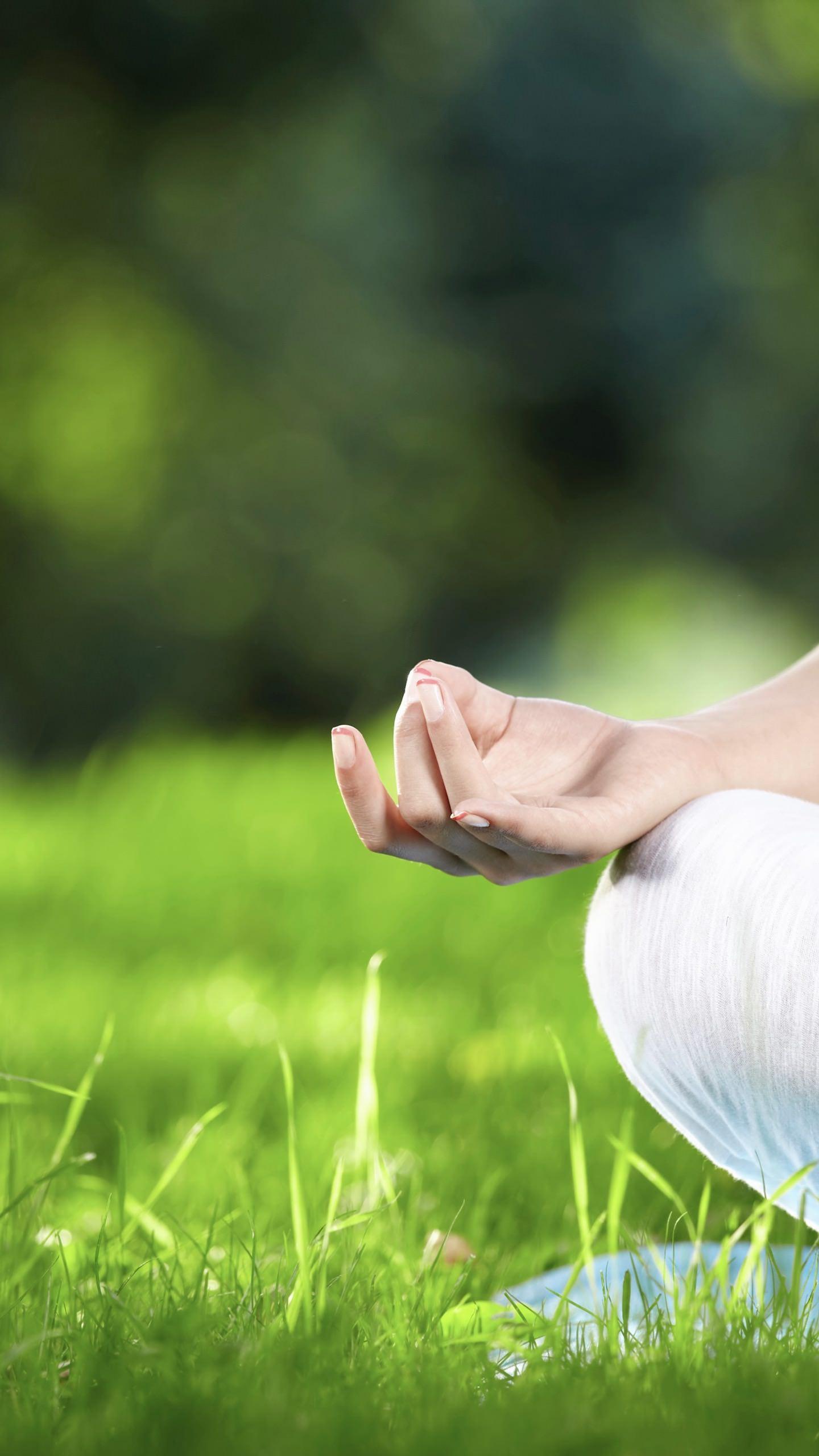 Hand meditation green yoga. wallpaper.sc SmartPhone