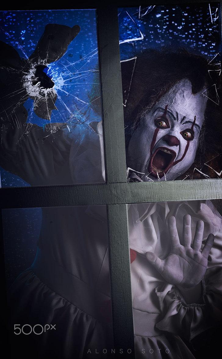HD wallpaper: clowns, Alonso Soto, 500px, spooky, fear, emotion