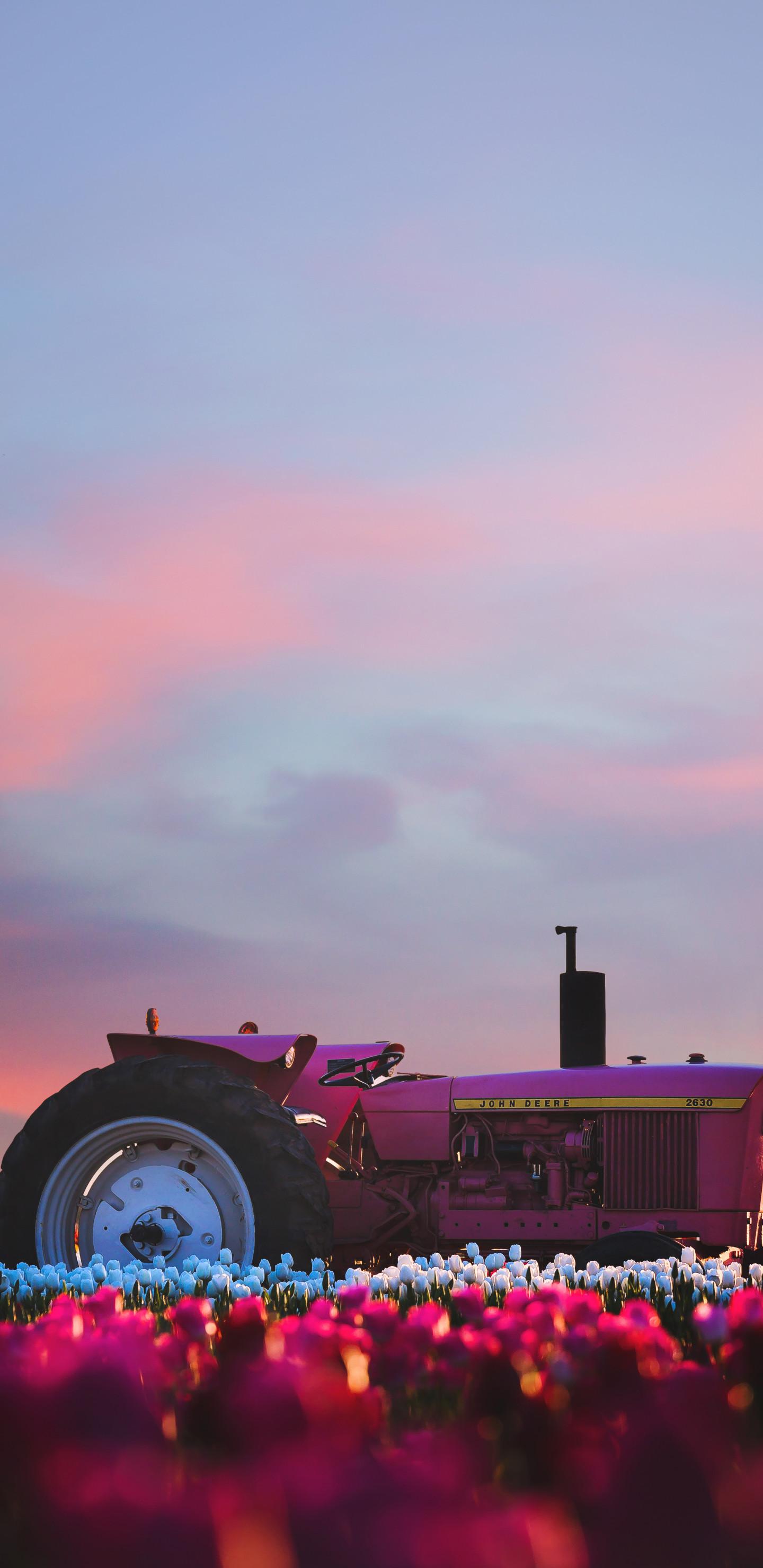 John Deere Tractor In Flower Farm 4k Samsung