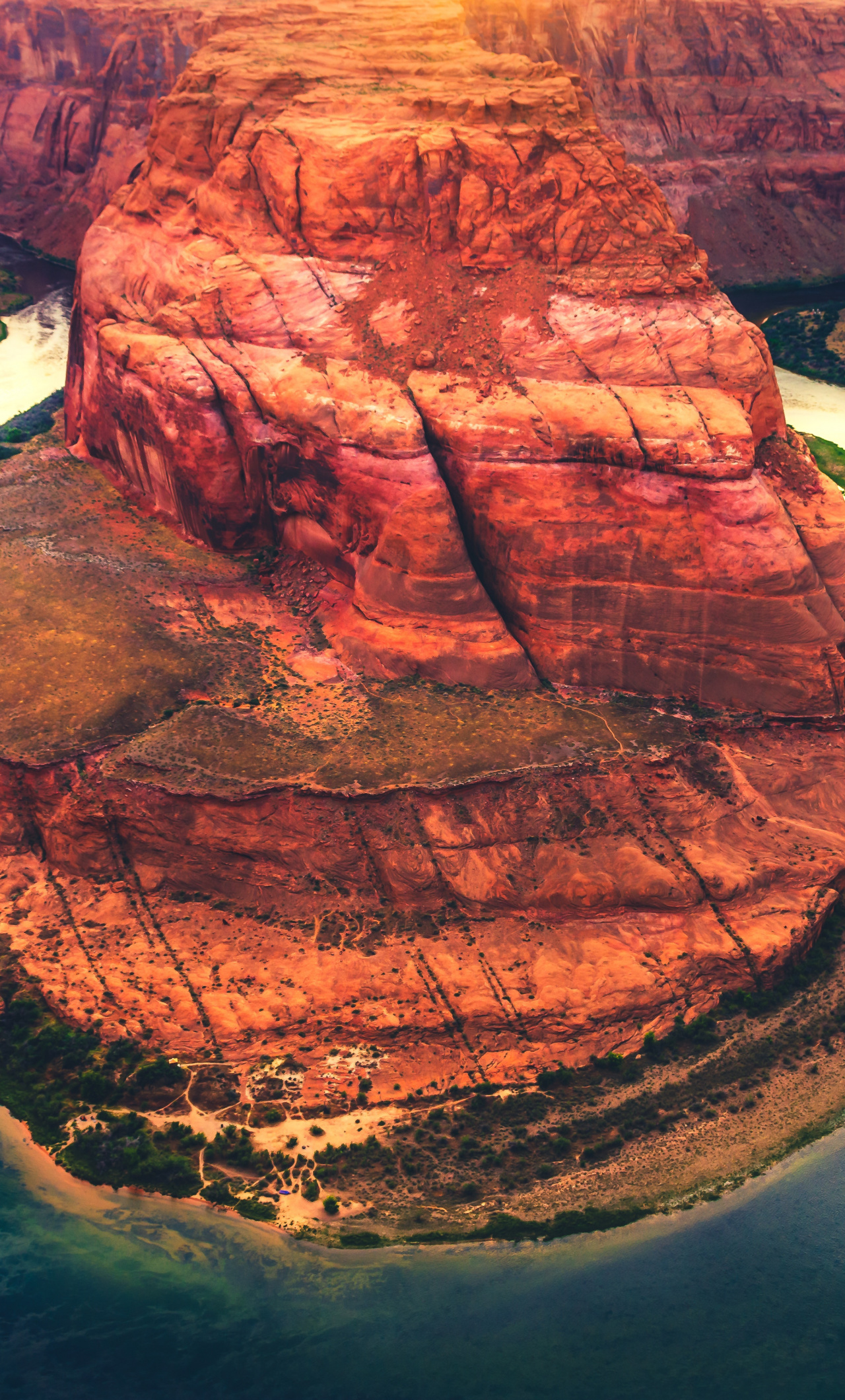 Download Horseshoe bend, river, nature wallpaper, 1280x2120