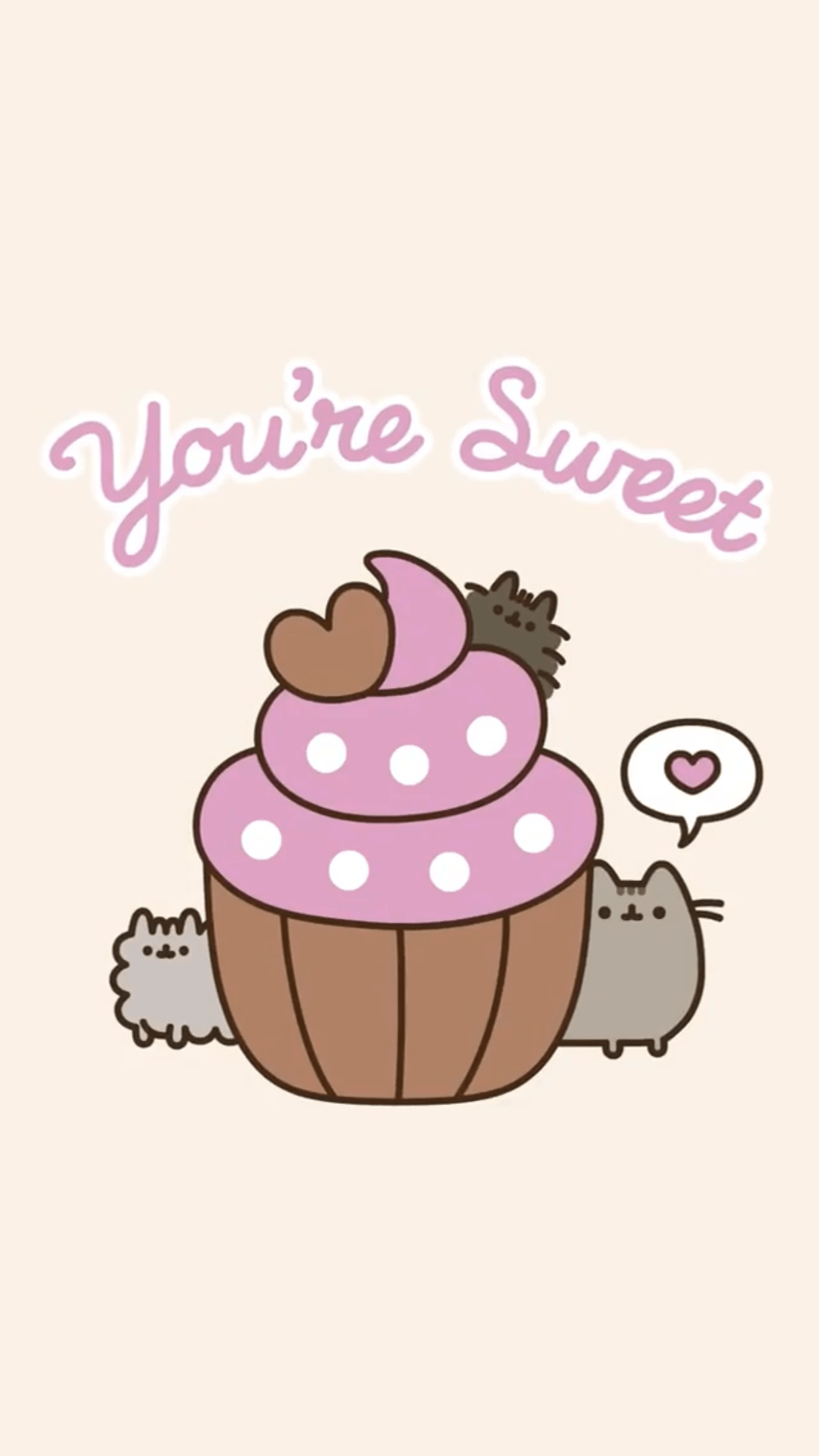 pusheen the cat iphone wallpaper valentine's day hearts