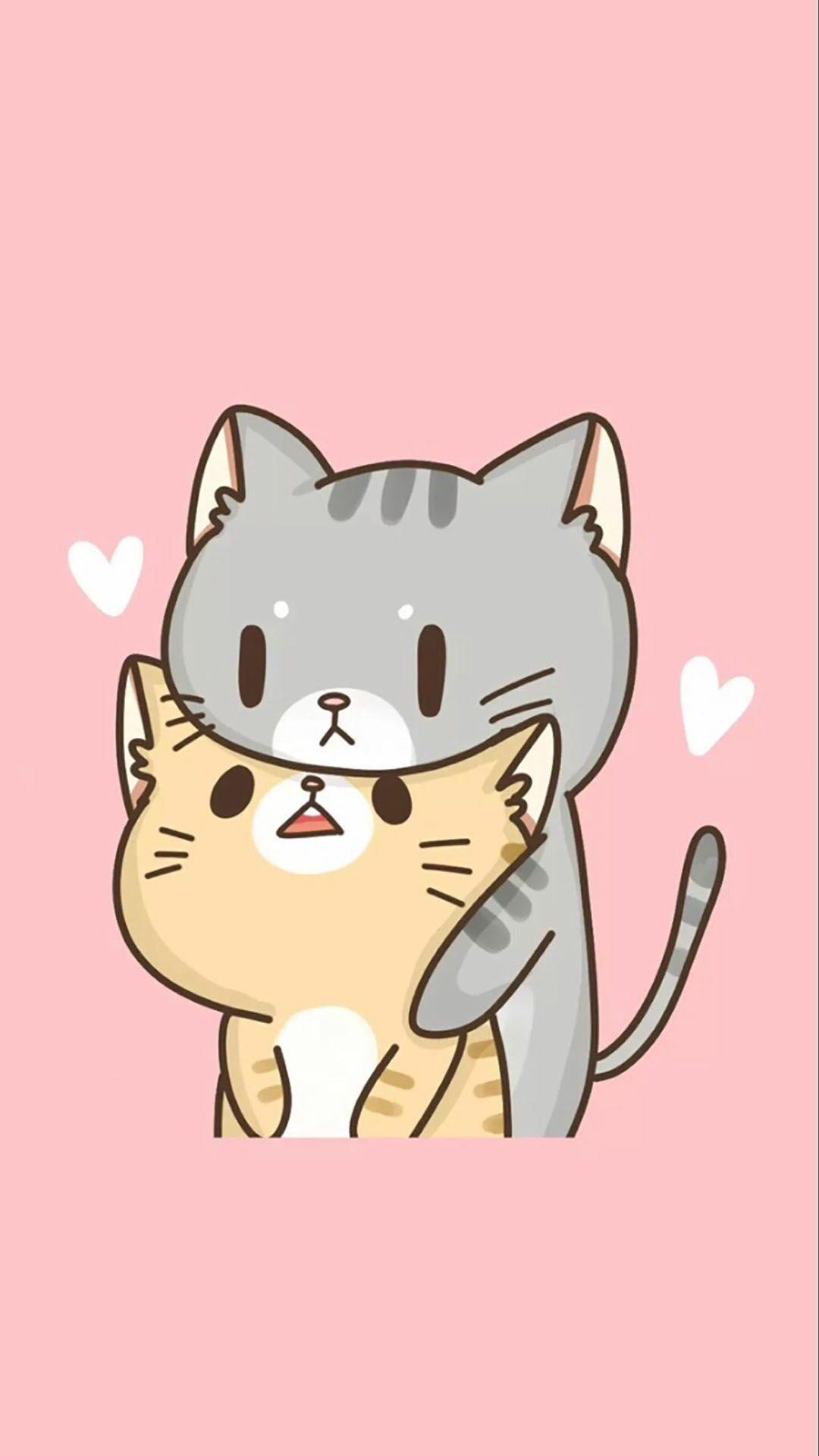 Happy Valentine's Day. Kawaii cat, Cute drawings, Cat wallpaper