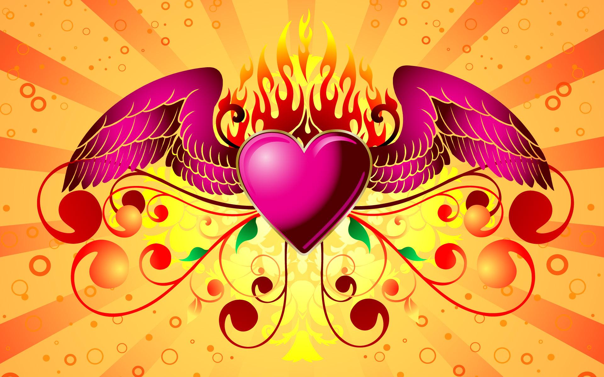 Heart With Wings Wallpaper High Quality