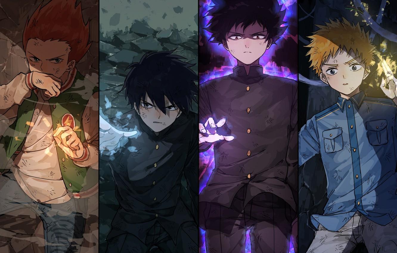 Wallpaper collage, guys, characters, Mob Psycho Mob