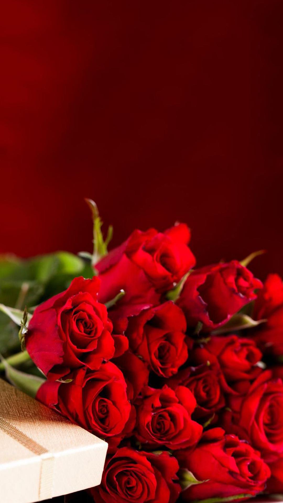 Red Roses Bouquet Valentines Day Gift Android Wallpaper
