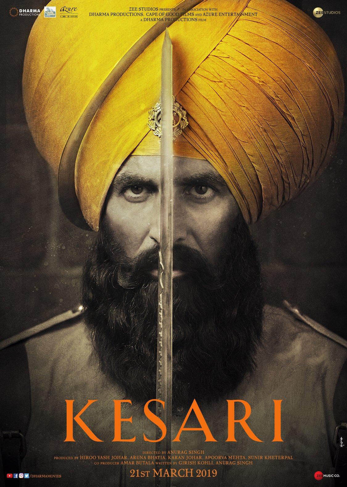 Free download Kesari Movie HD Poster Wallpaper First Look