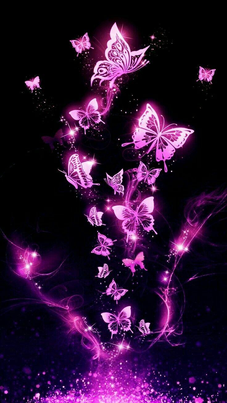 Art. Purple butterfly wallpaper