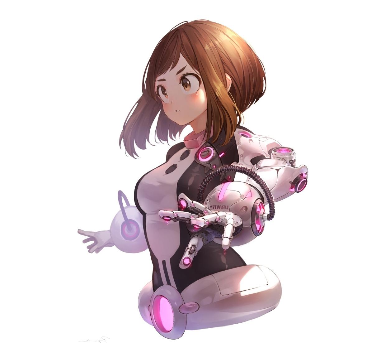Desktop wallpaper ochako uraraka, armour suit, anime girl