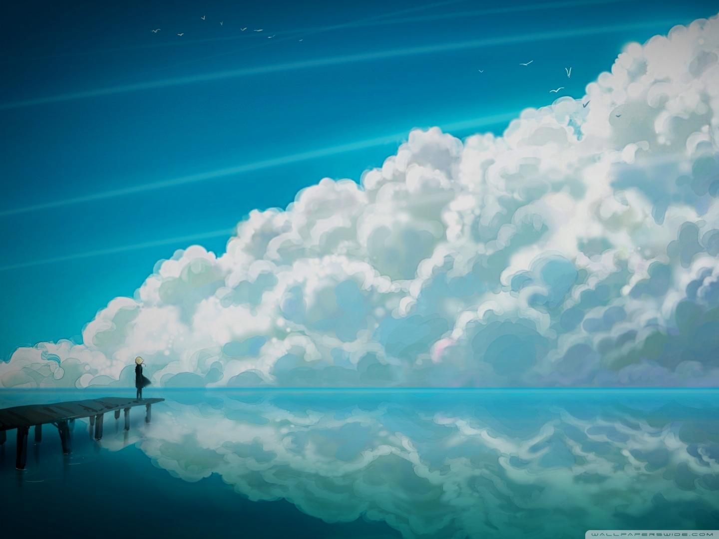 Sky Anime Ultra HD Desktop Background Wallpaper