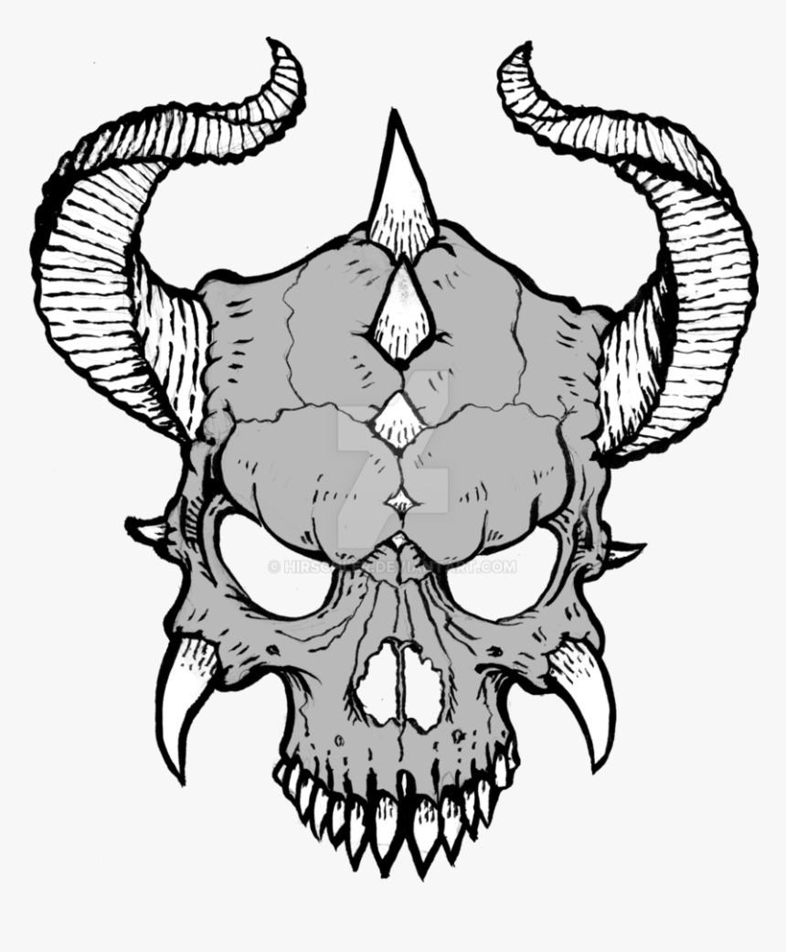 Skull With Horns Drawing Skulls To