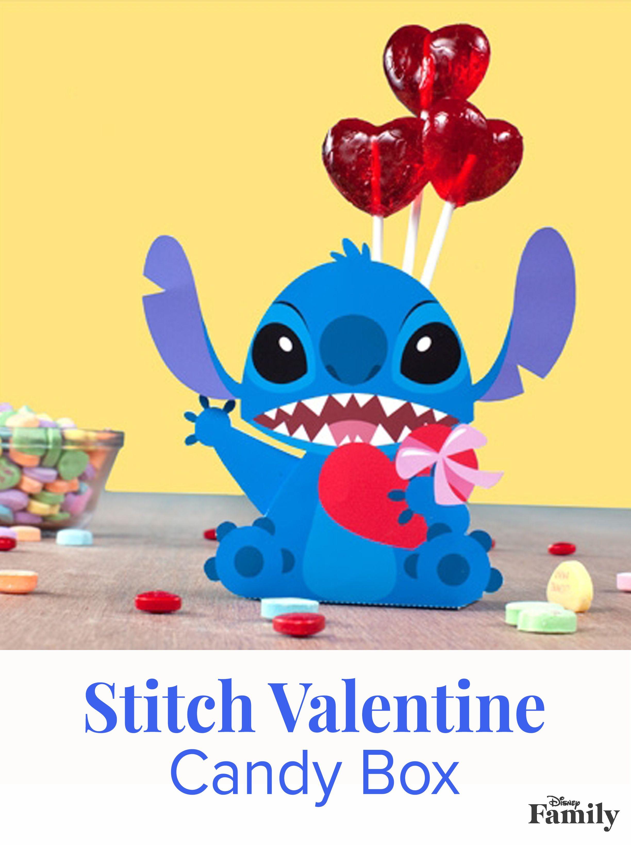 Stitch Valentine Candy Box. Disney valentines, Valentine