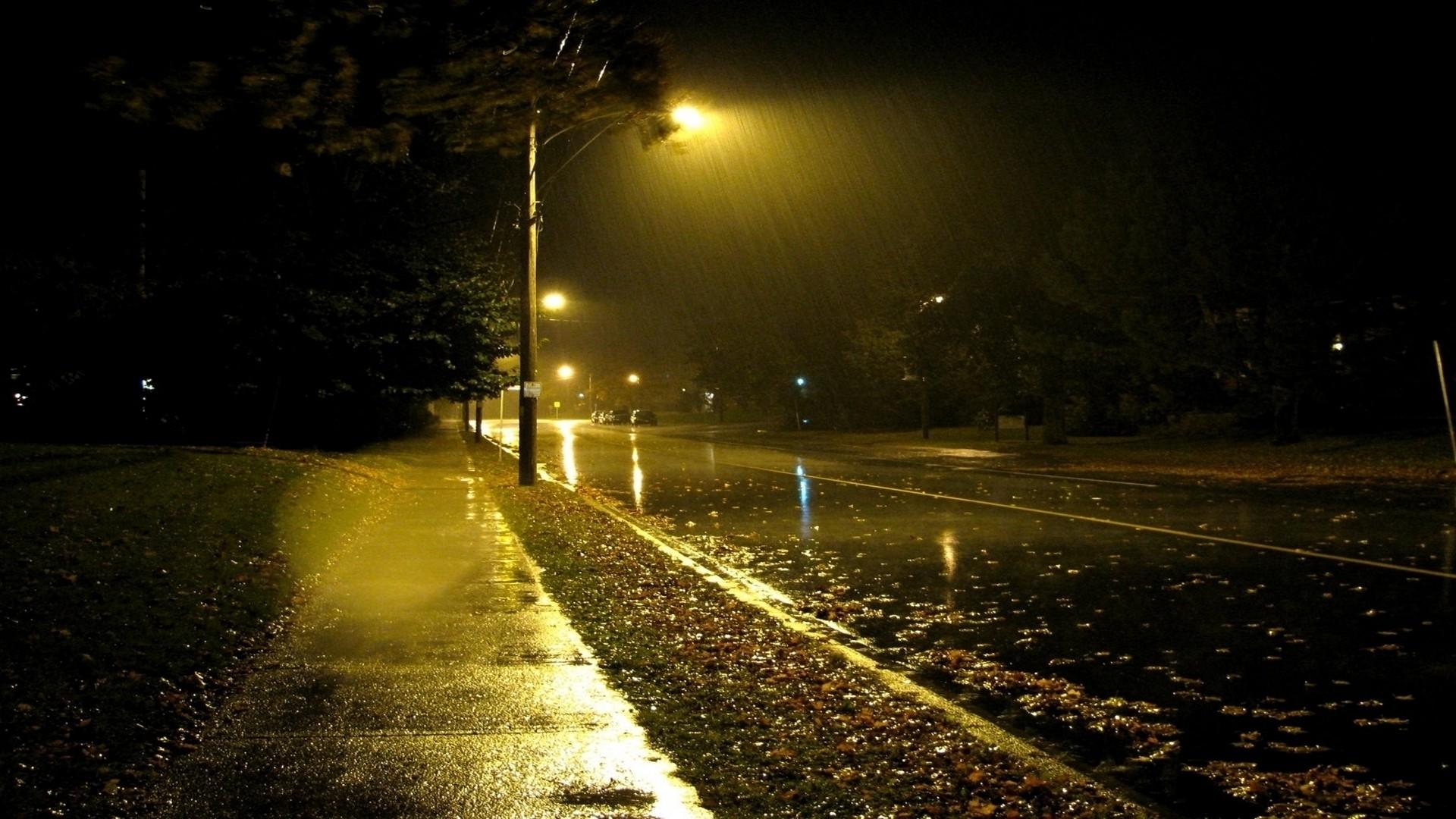 night, rain, wet, roads wallpaper