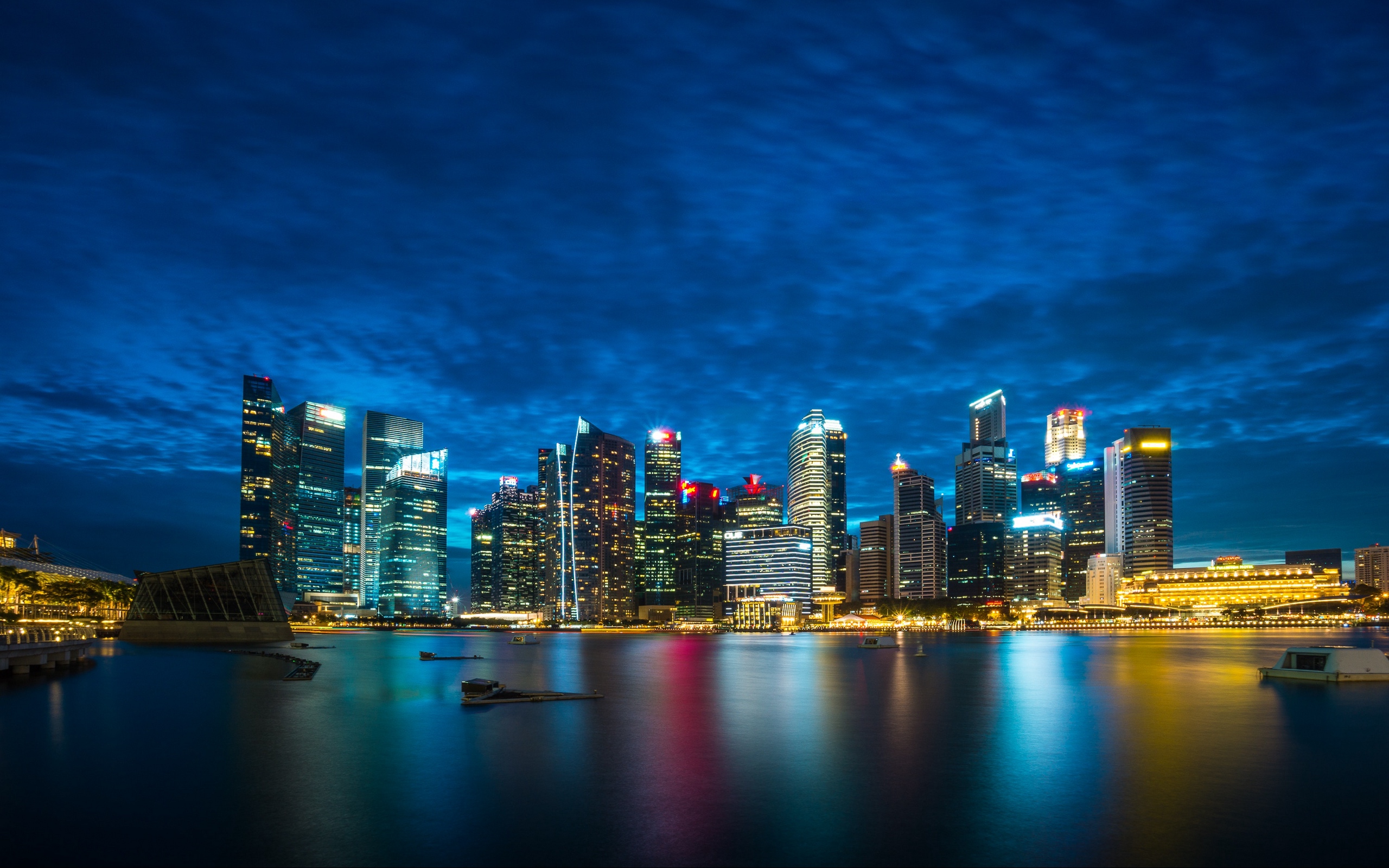 Download wallpaper 2560x1600 singapore, night city