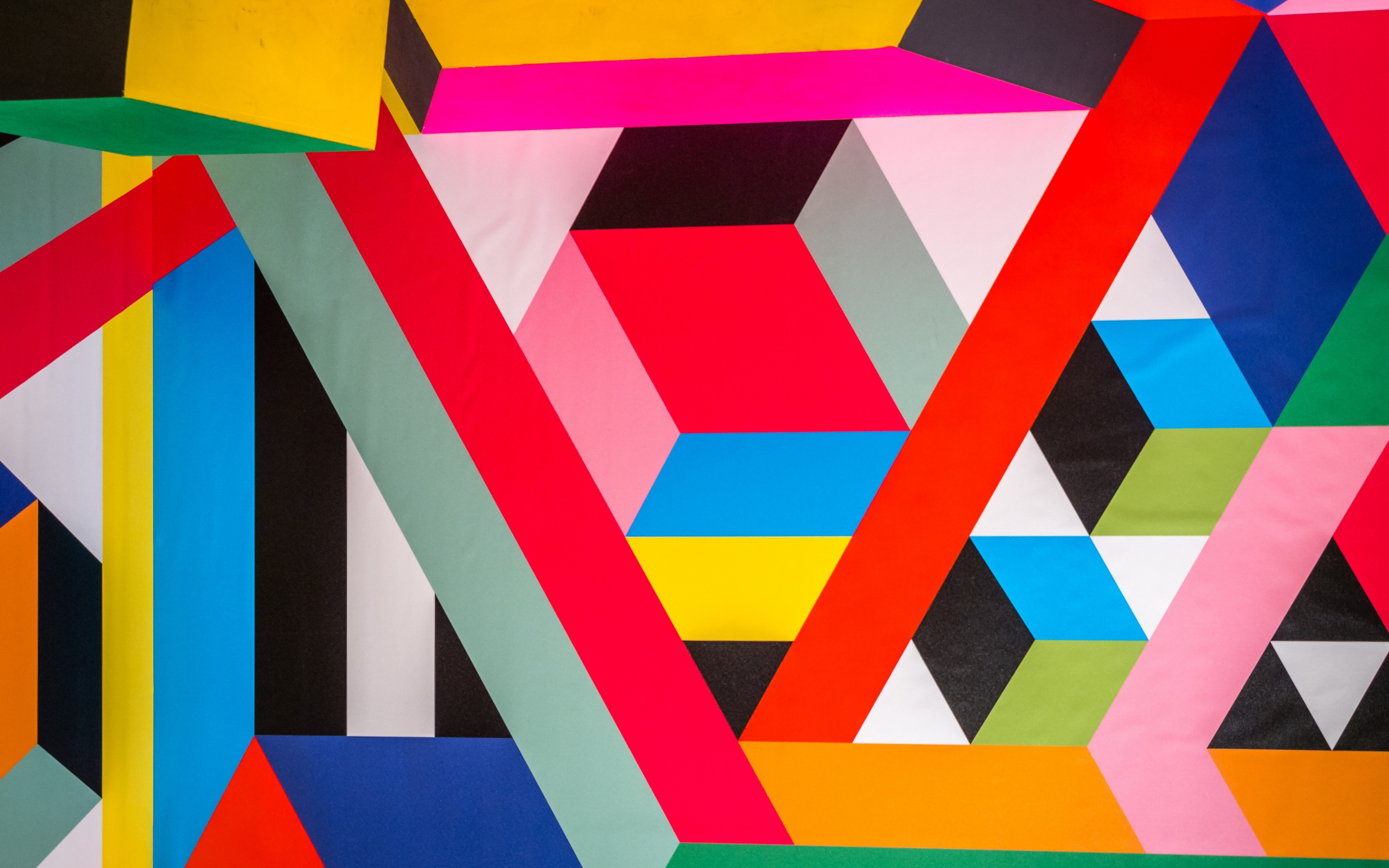 Download 3840x2400 wallpaper pattern, geometric shapes, colorful