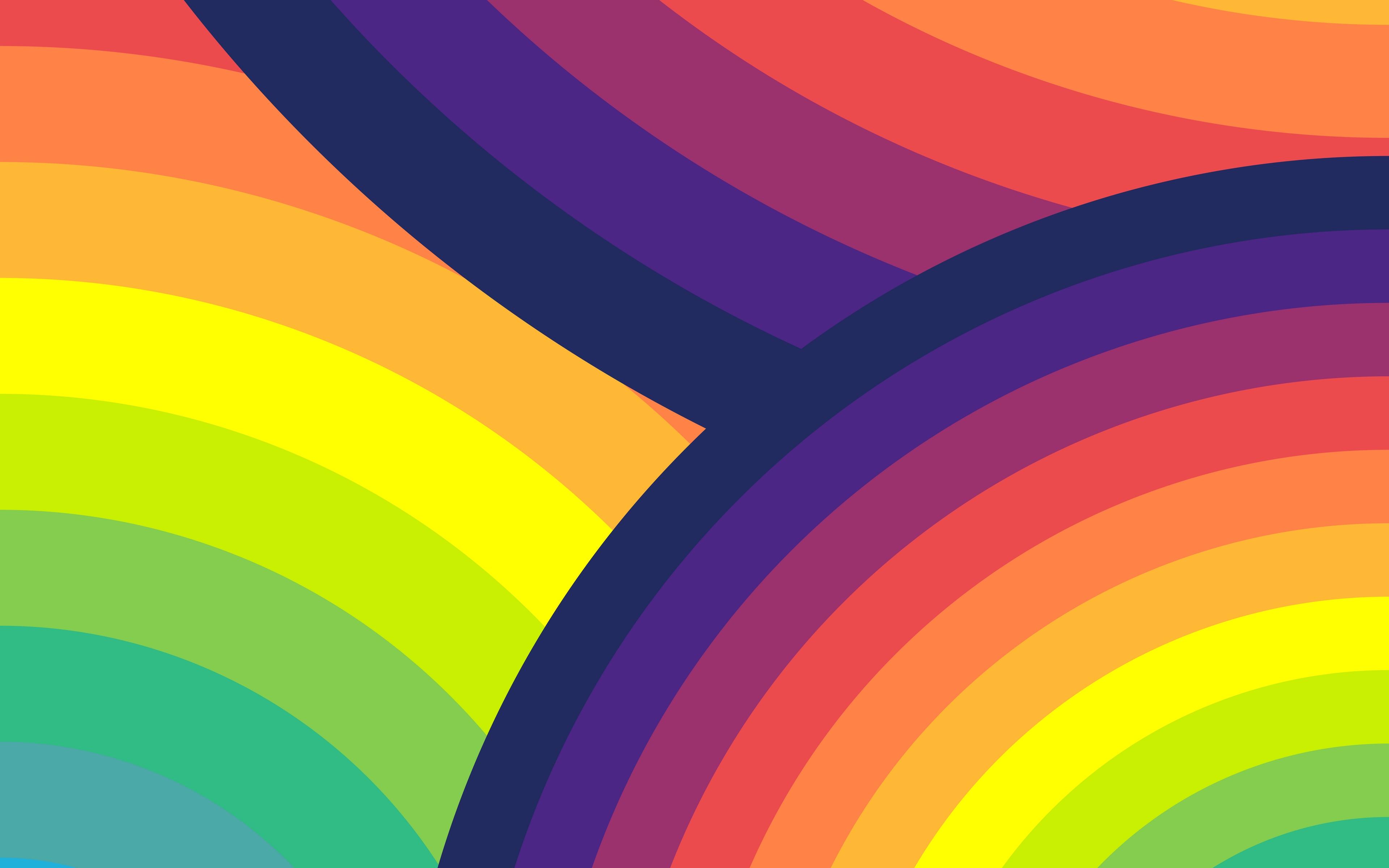 Download wallpaper 3840x2400 circles, colorful, rainbow, arc 4k